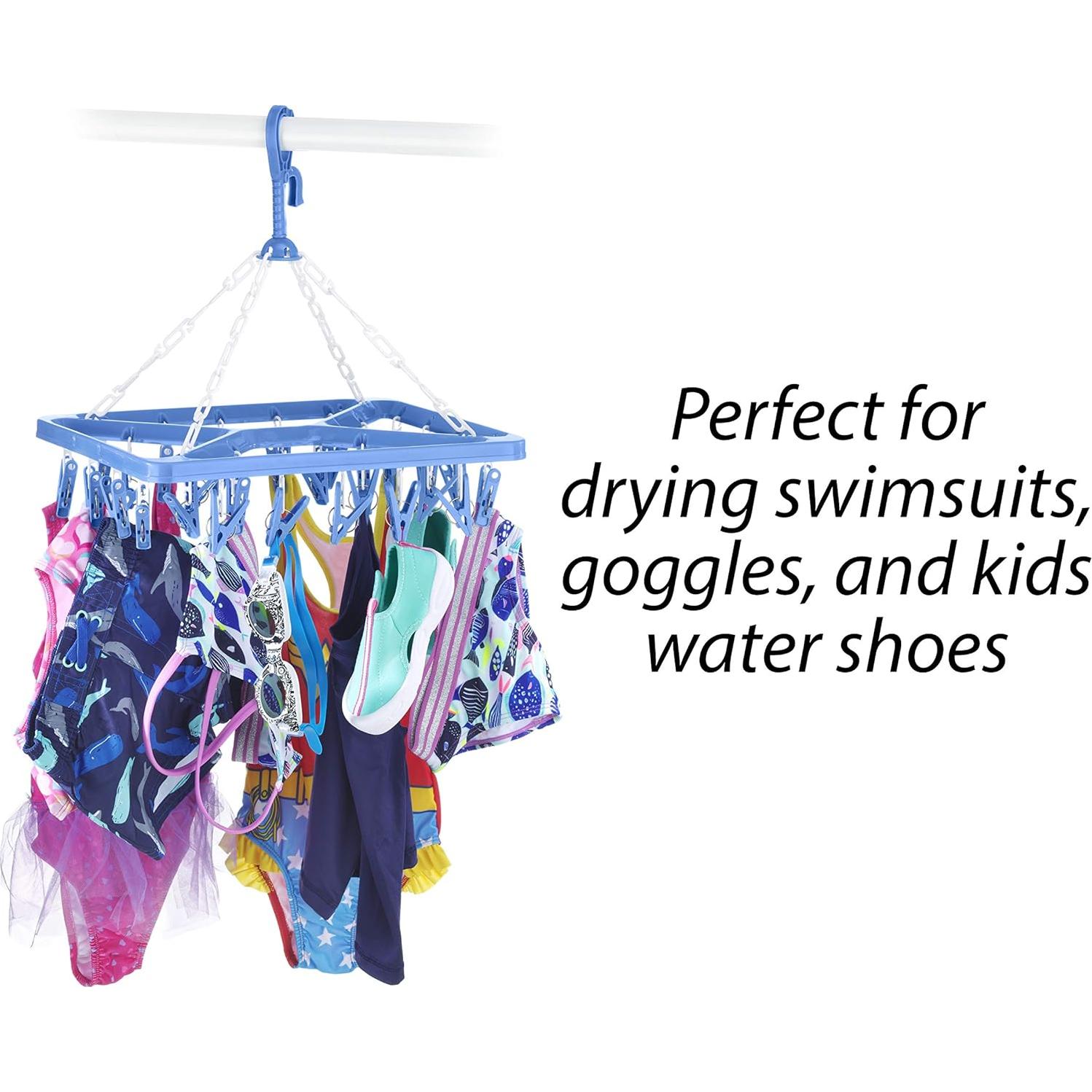 Perchero de Secado Colgante Whitmor 26 Clips Azul 30x40 cm
