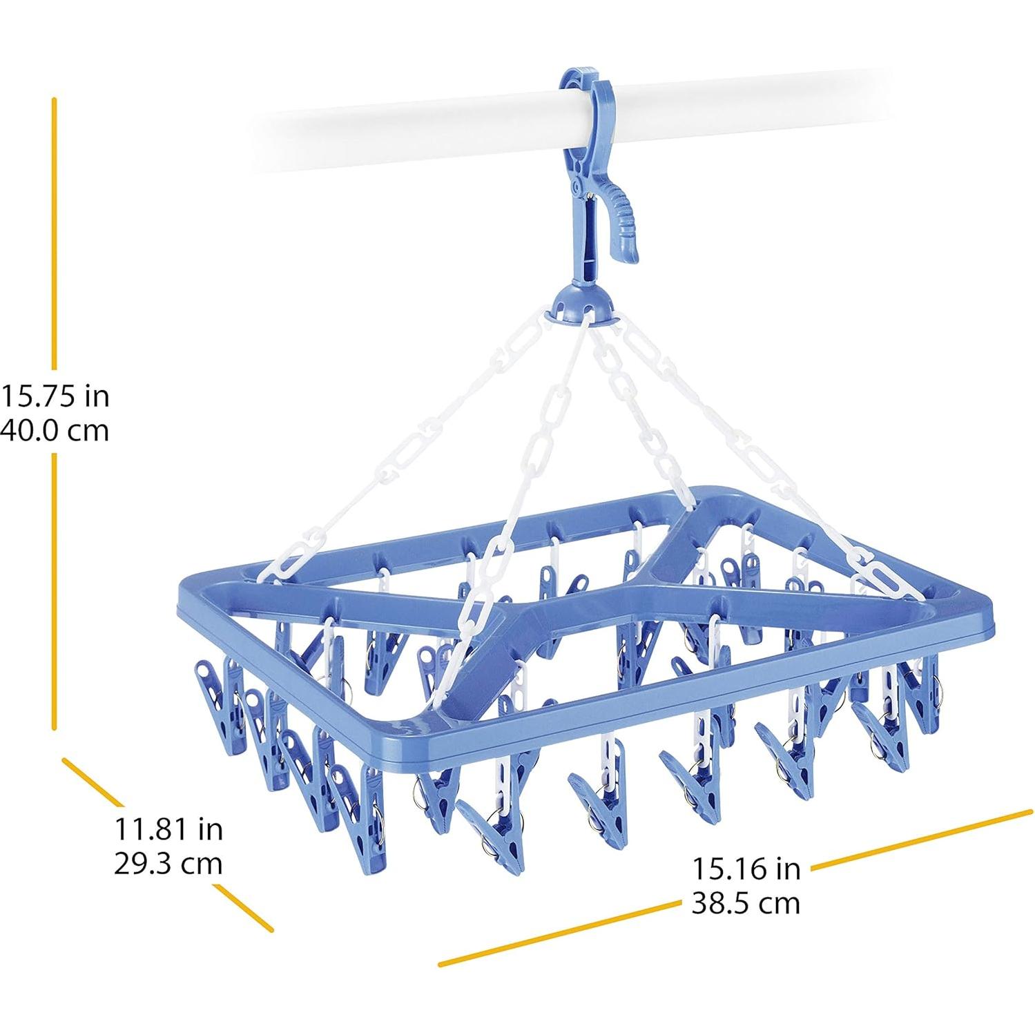 Perchero de Secado Colgante Whitmor 26 Clips Azul 30x40 cm