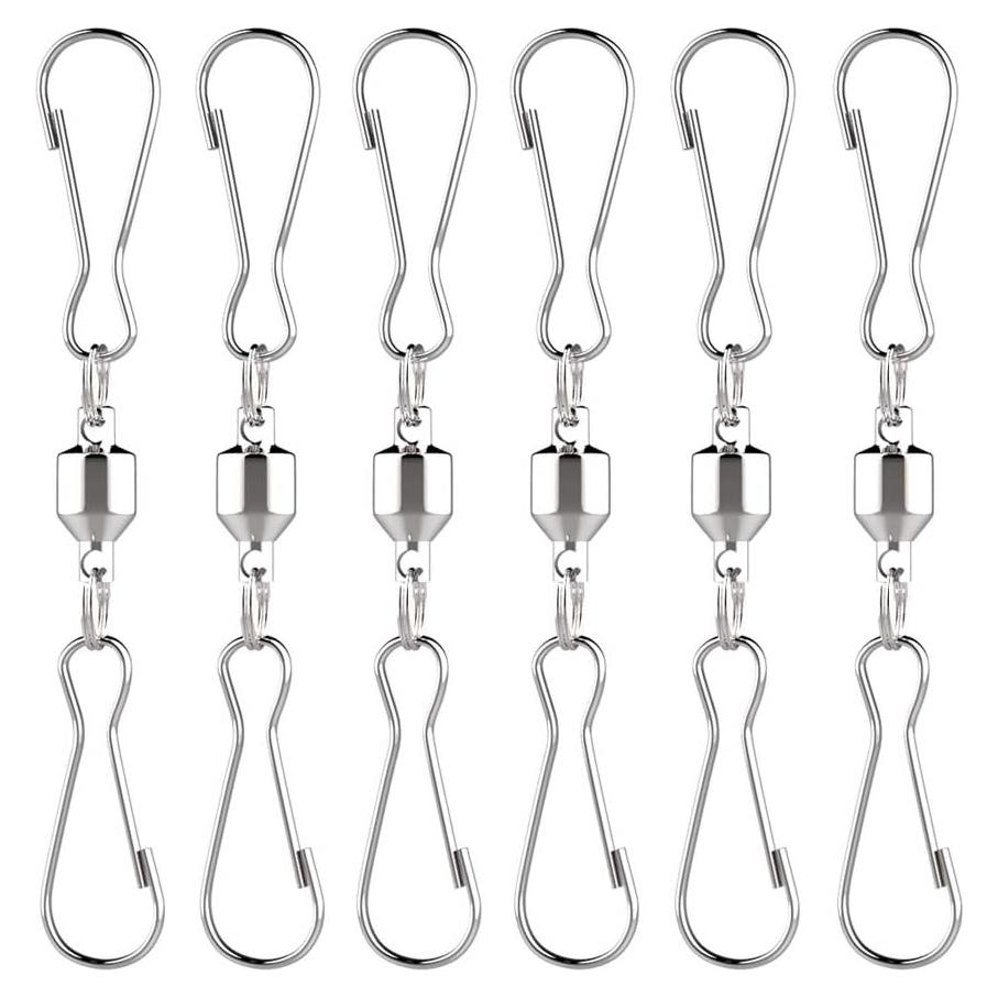 Ganchos Duales Giratorios Alamic - Acero Inoxidable 6 Piezas