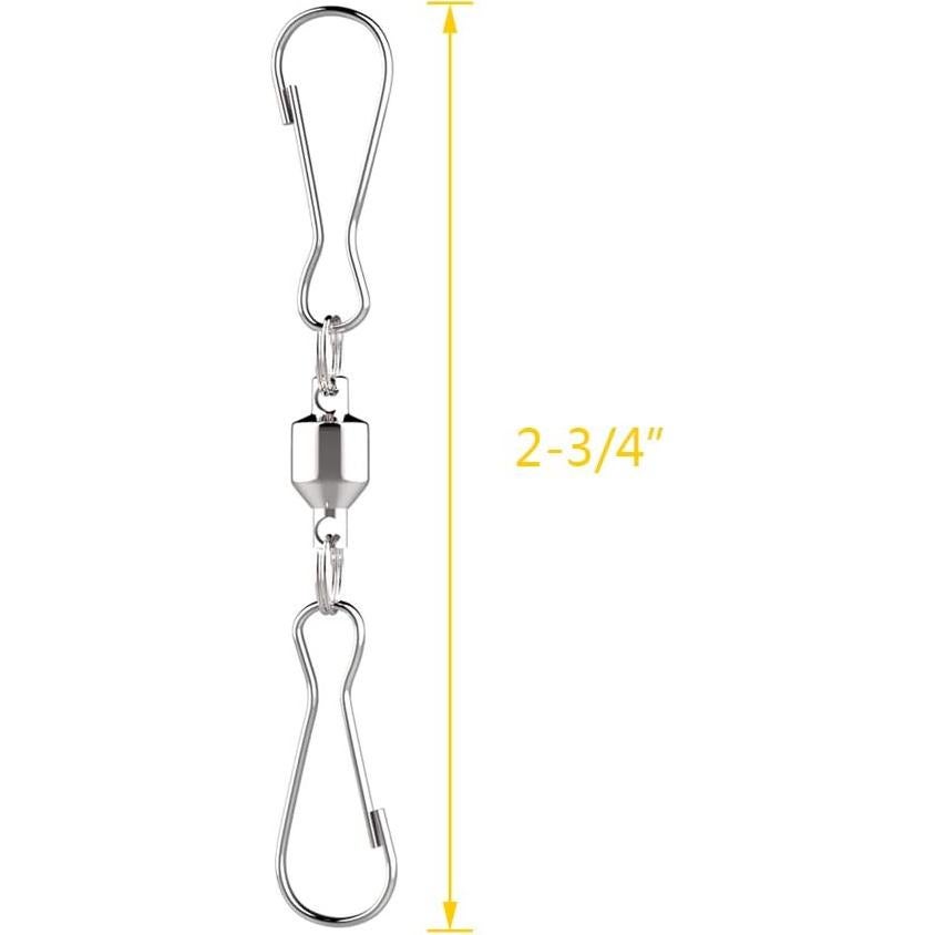 Ganchos Duales Giratorios Alamic - Acero Inoxidable 6 Piezas