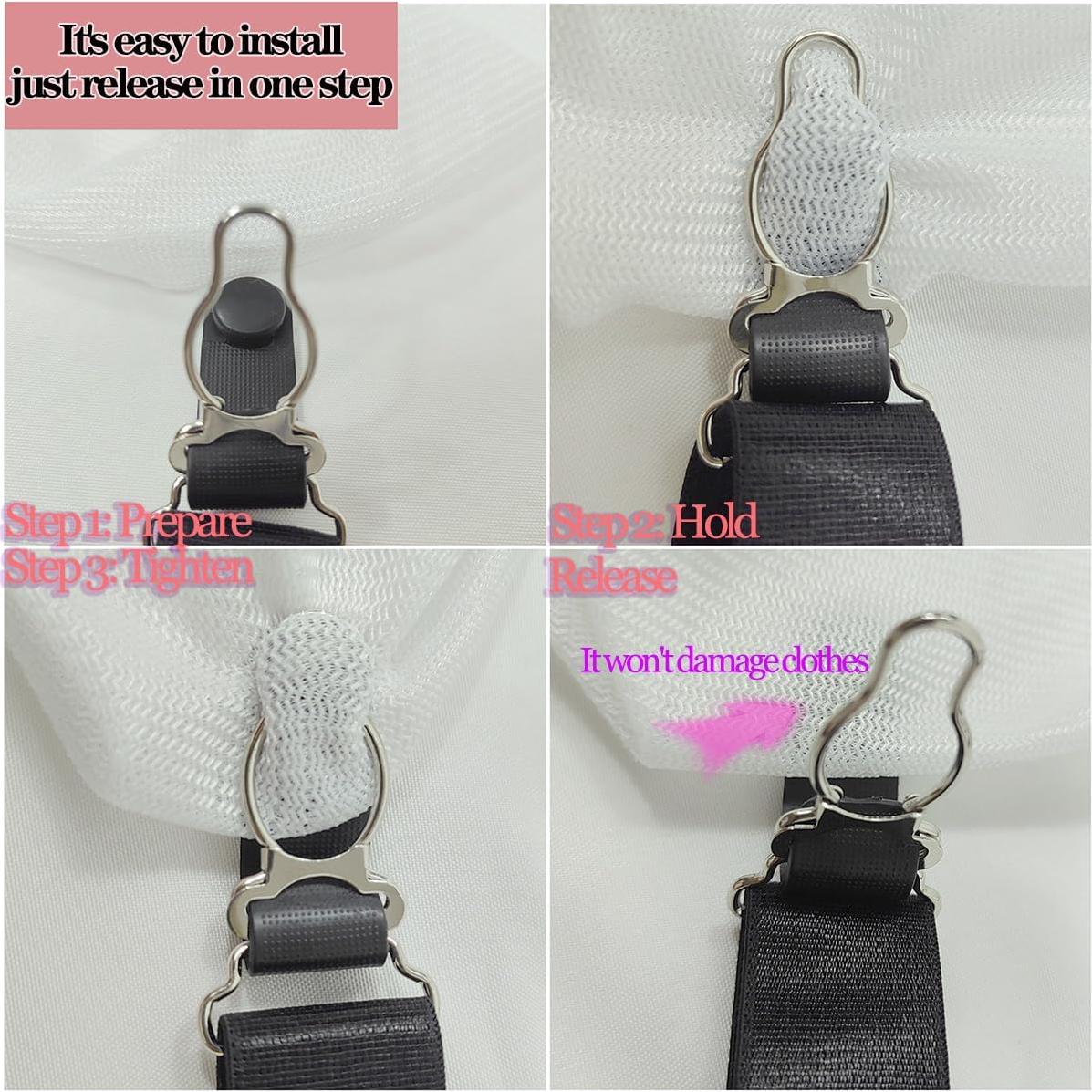 Clip de Medias Elásticas Ajustable Hulukou Negro 8 Pcs