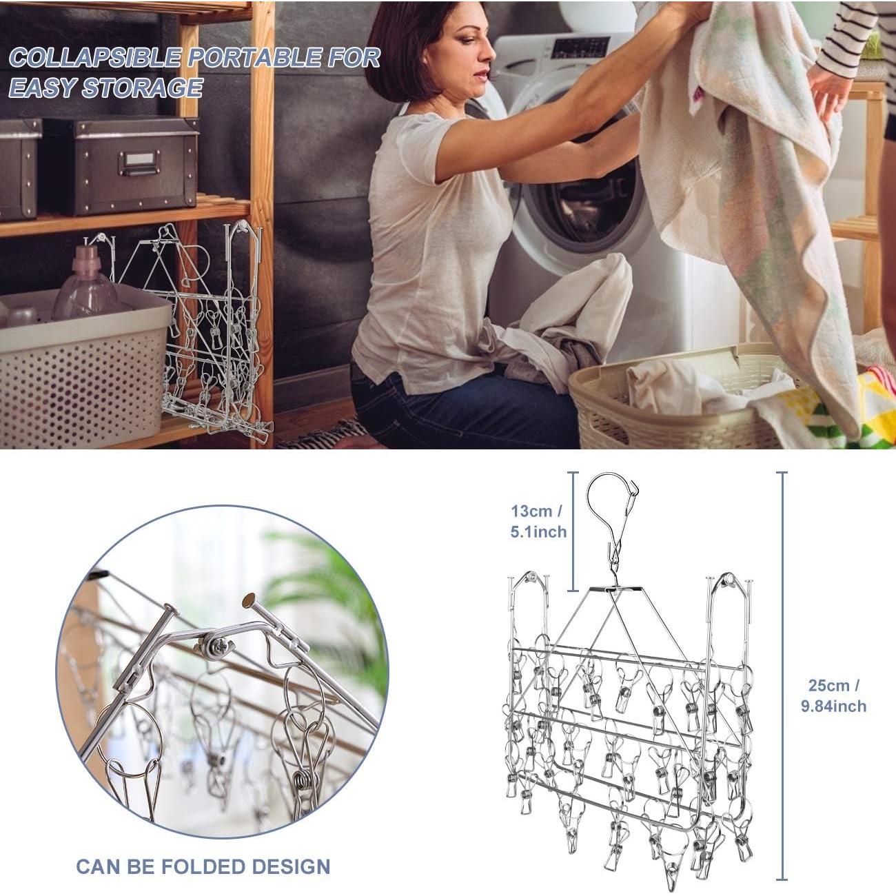 Estructura de Secado Fayleeko 52 Clips Acero Inoxidable Plegable