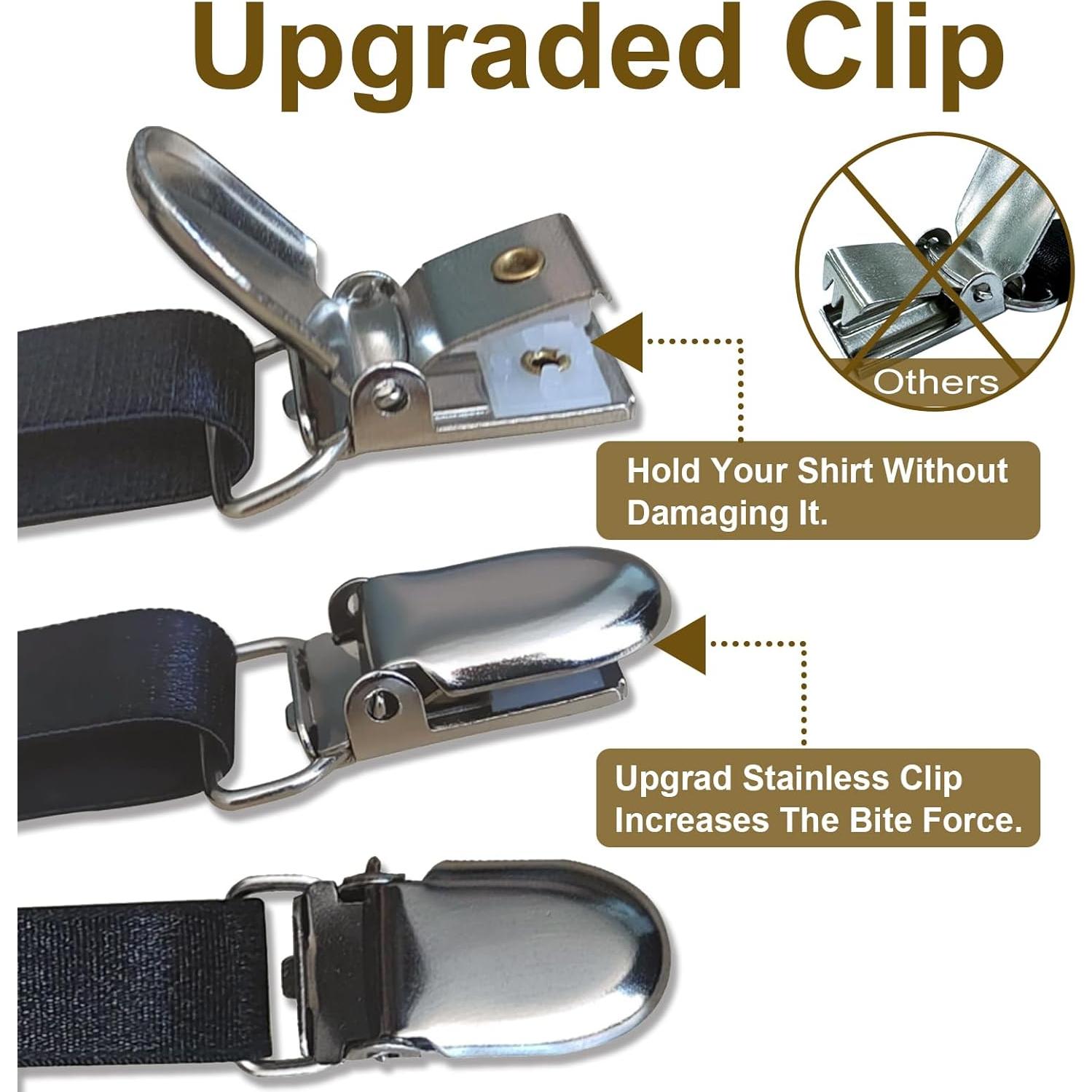 Soportes de Camisa para Hombres XFXHEYY, Clips Ajustables 3.0