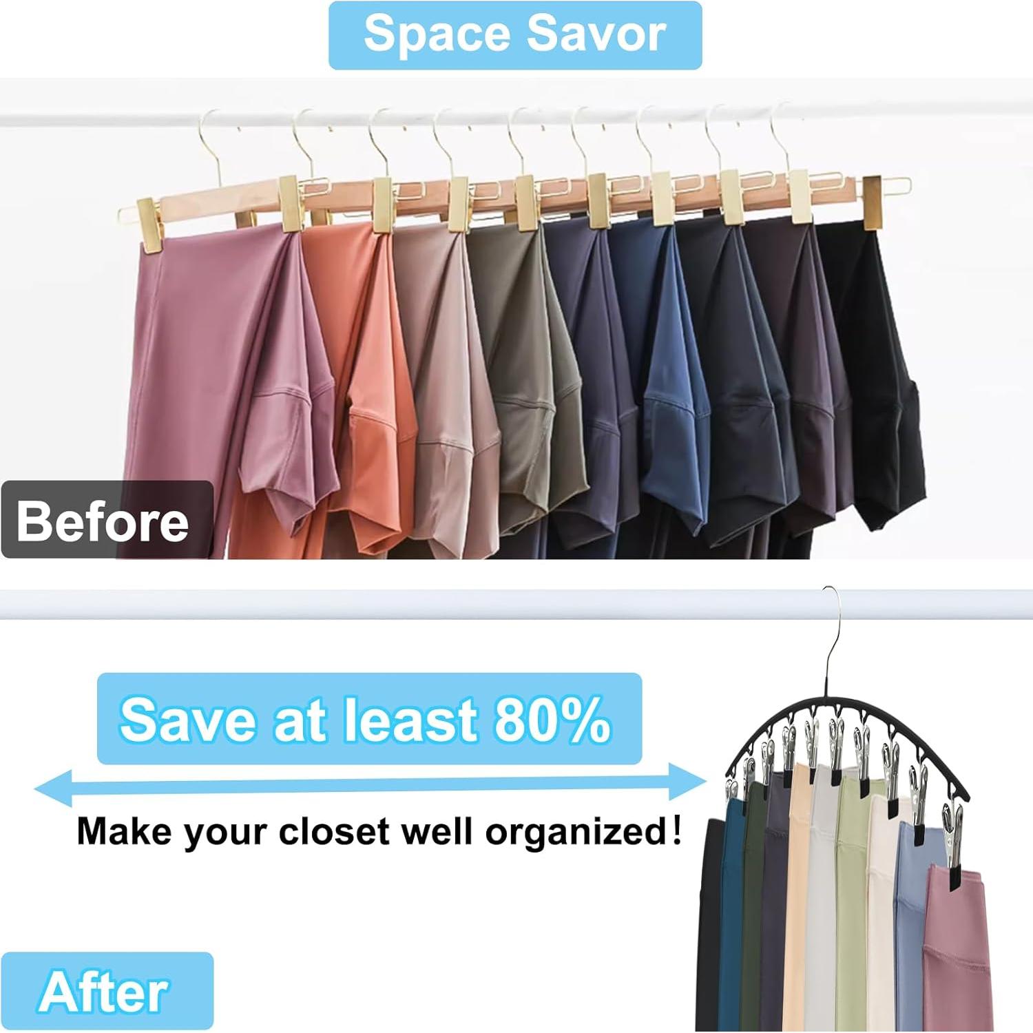 Perchas Organizadoras de Pantalones Sylroal - 2 Paquete Negro