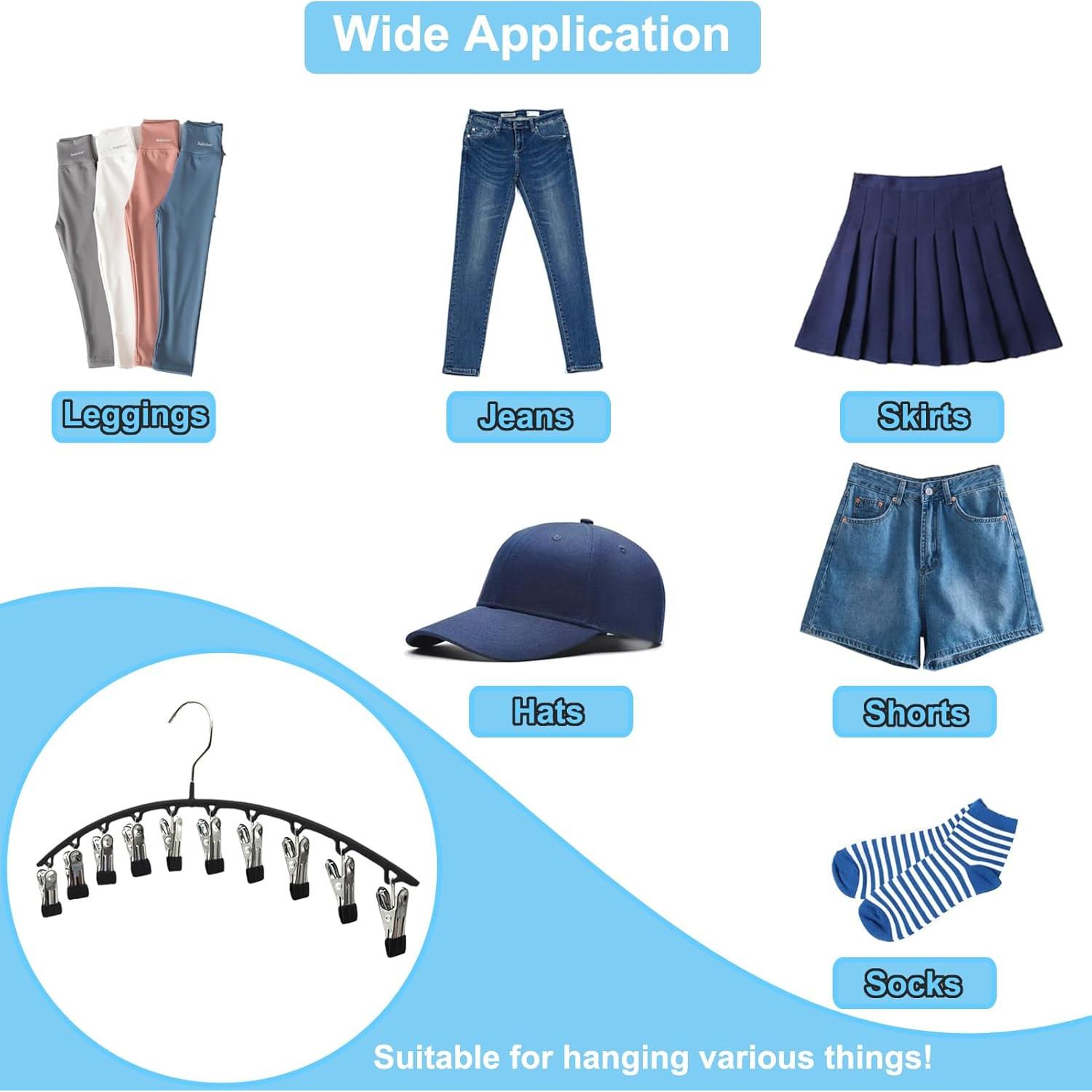 Perchas Organizadoras de Pantalones Sylroal - 2 Paquete Negro