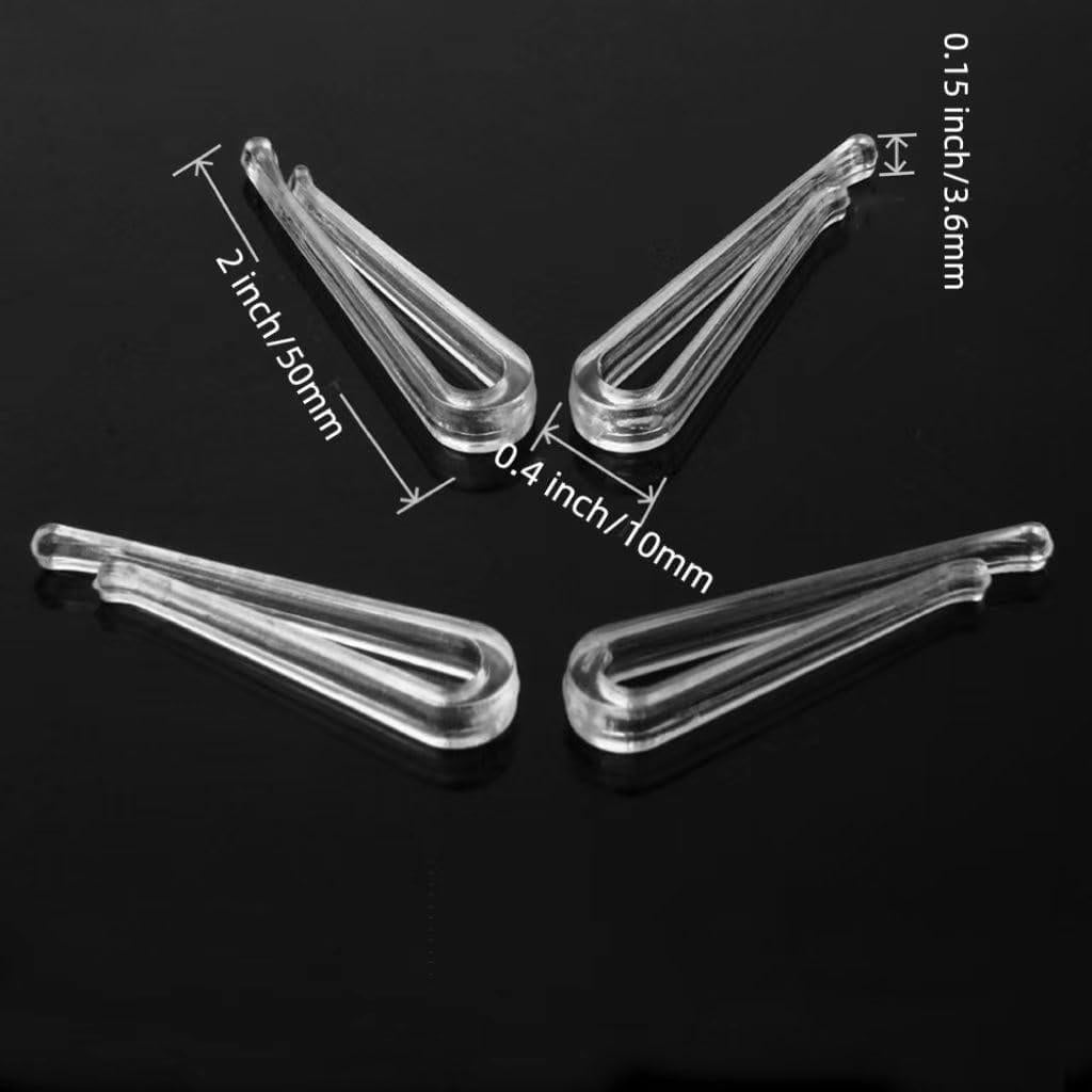 Clips de Plástico Transparente GLOLOOS 160 Pcs 50mm Sin Dientes