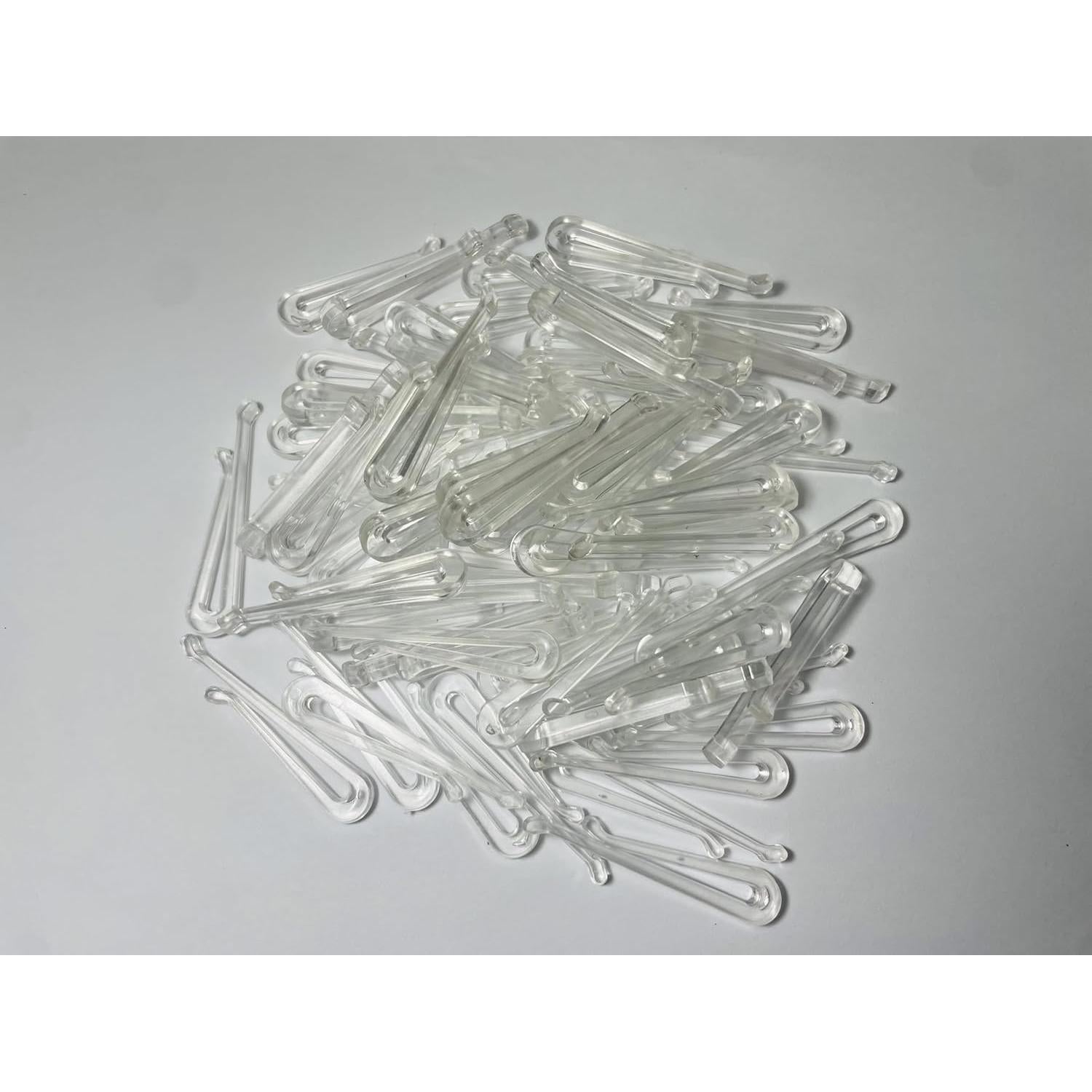 Clips de Plástico Transparente GLOLOOS 160 Pcs 50mm Sin Dientes