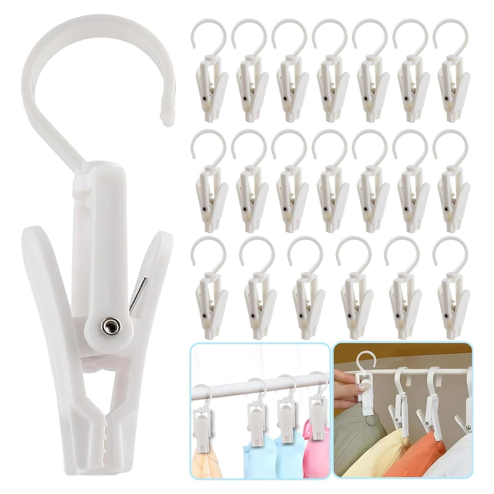 Ganchos de Lavandería VinBee 20 PCS Plástico Blanco 10.9 cm