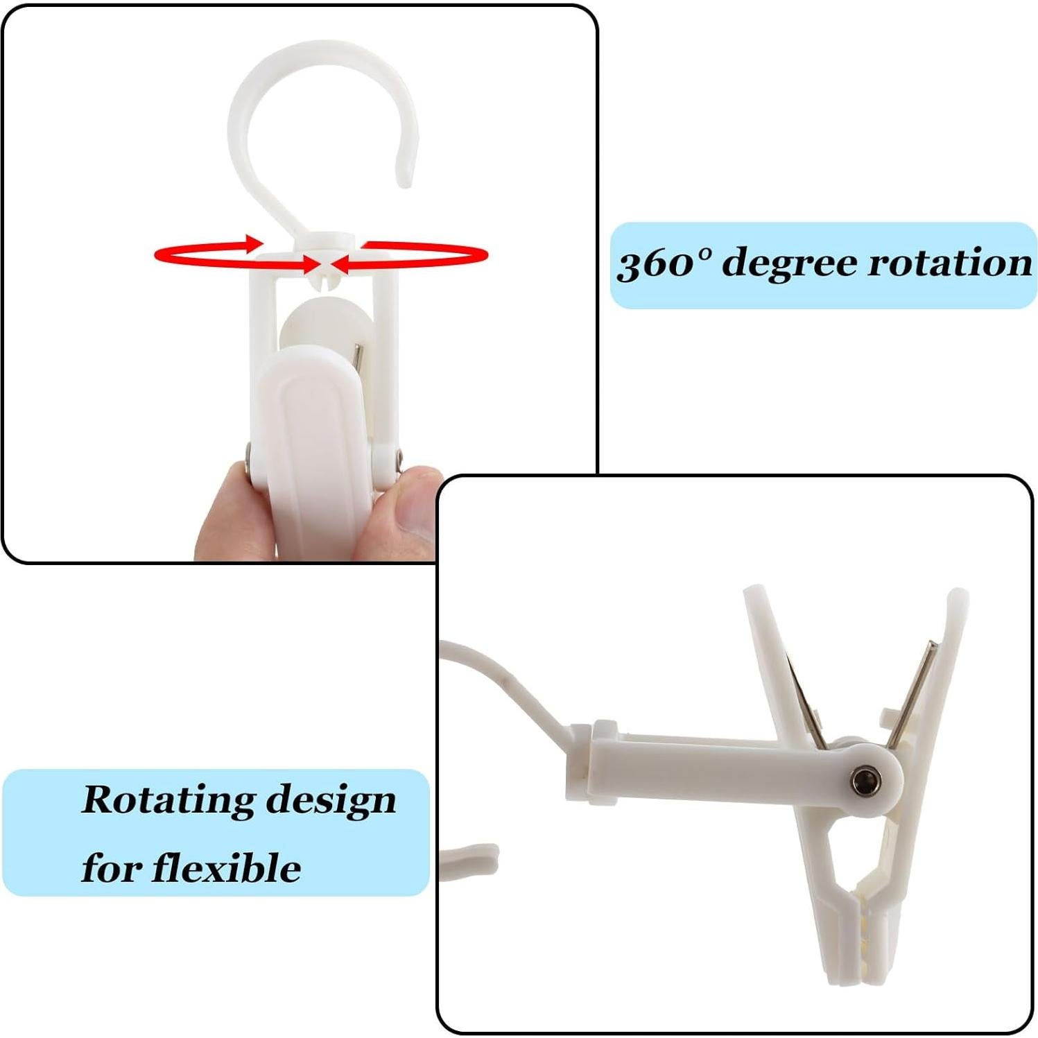 Ganchos de Lavandería VinBee 20 PCS Plástico Blanco 10.9 cm