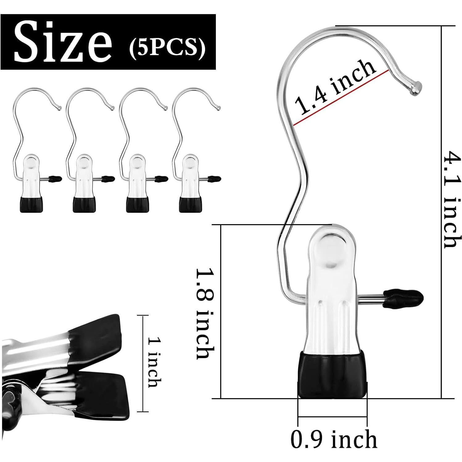 Ganchos de Lavandería FuninCrea 5 Pcs Acero Inoxidable Antideslizantes