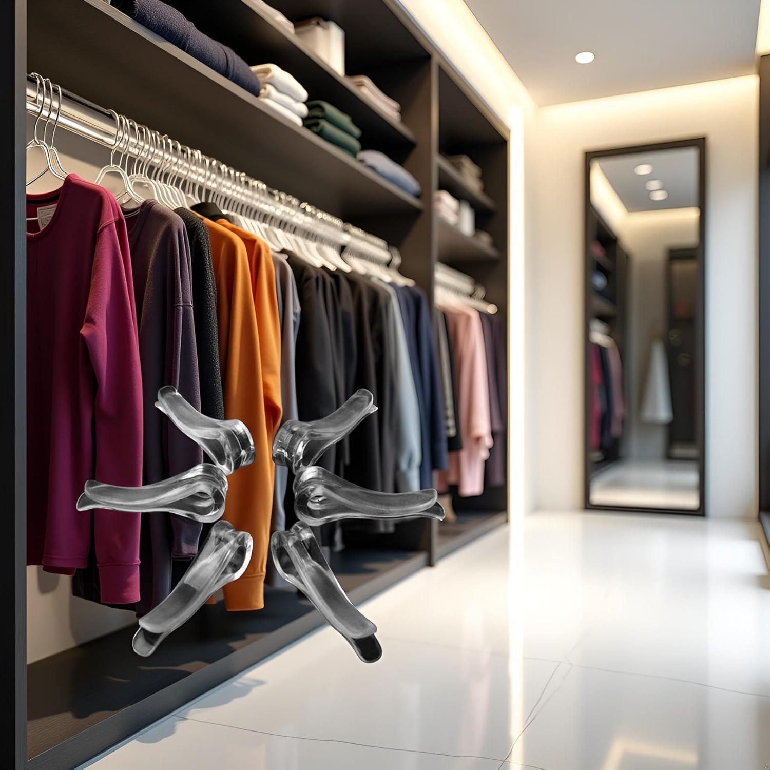 100 Clips de Plástico Transparente en Forma de U para Ropa