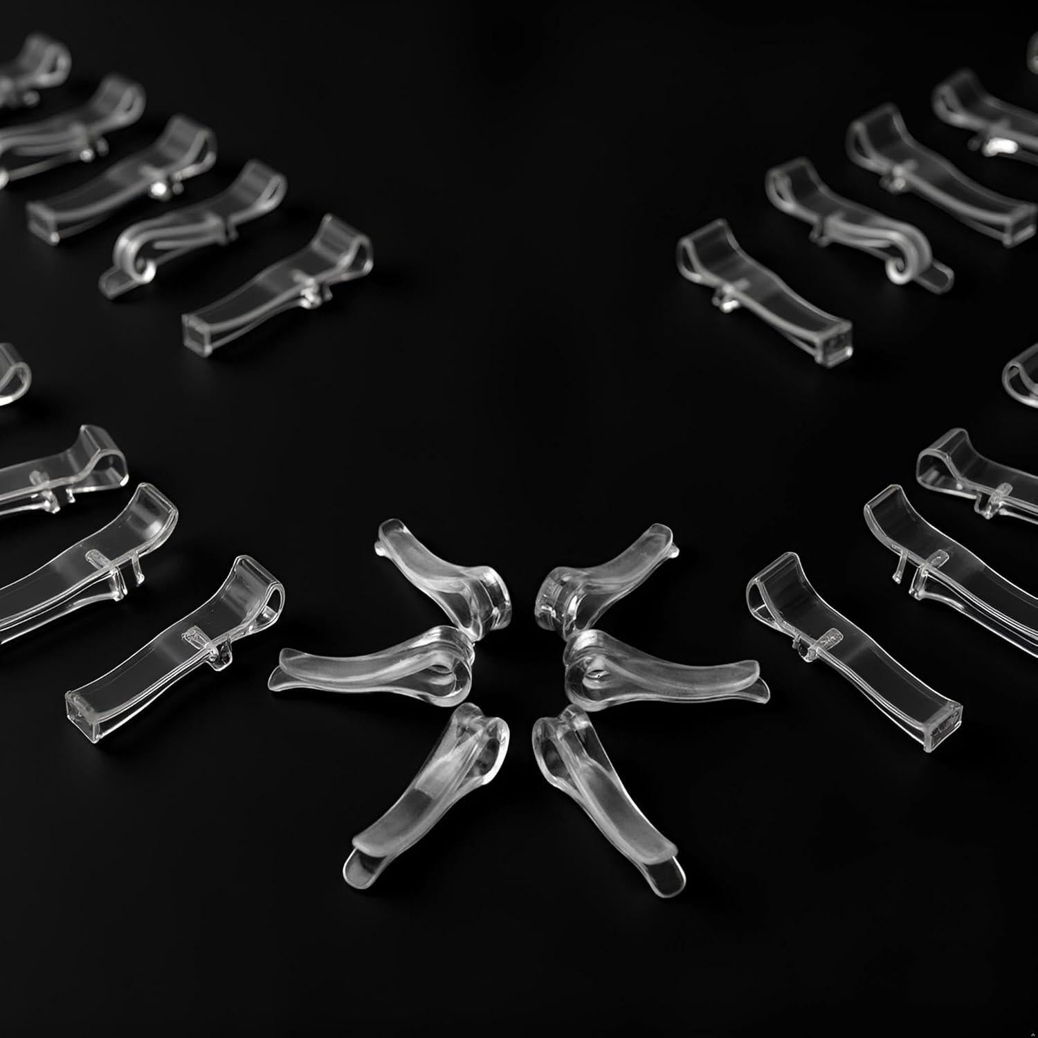 100 Clips de Plástico Transparente en Forma de U para Ropa