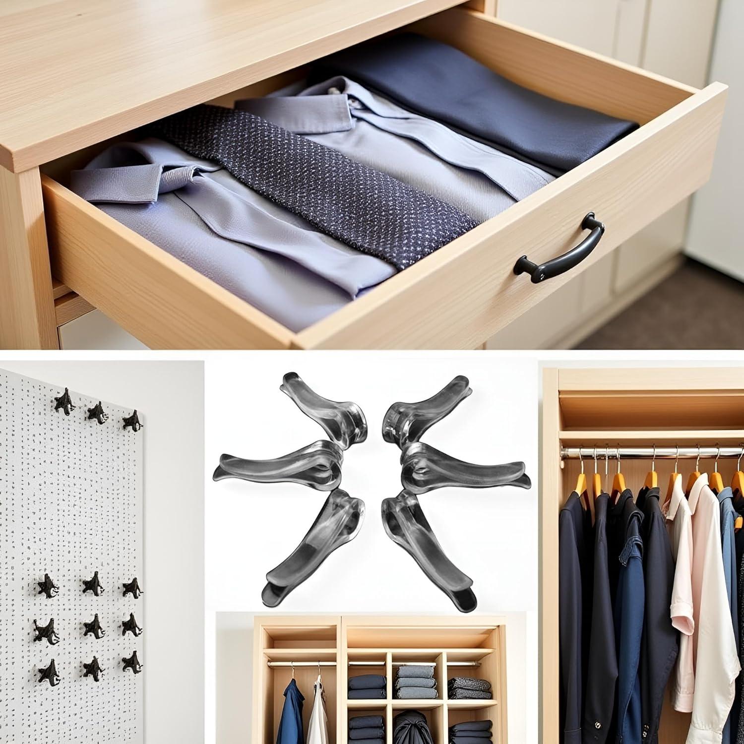 100 Clips de Plástico Transparente en Forma de U para Ropa