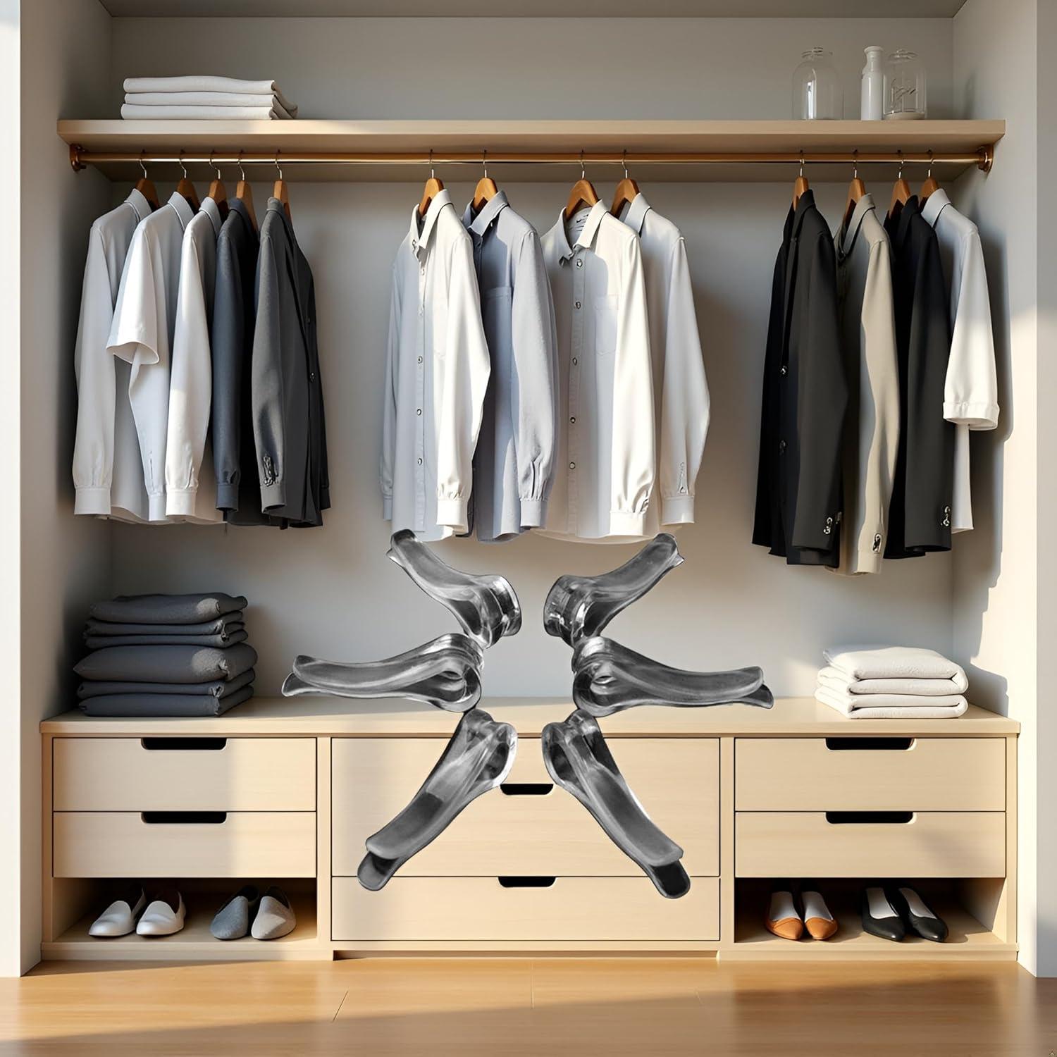 100 Clips de Plástico Transparente en Forma de U para Ropa