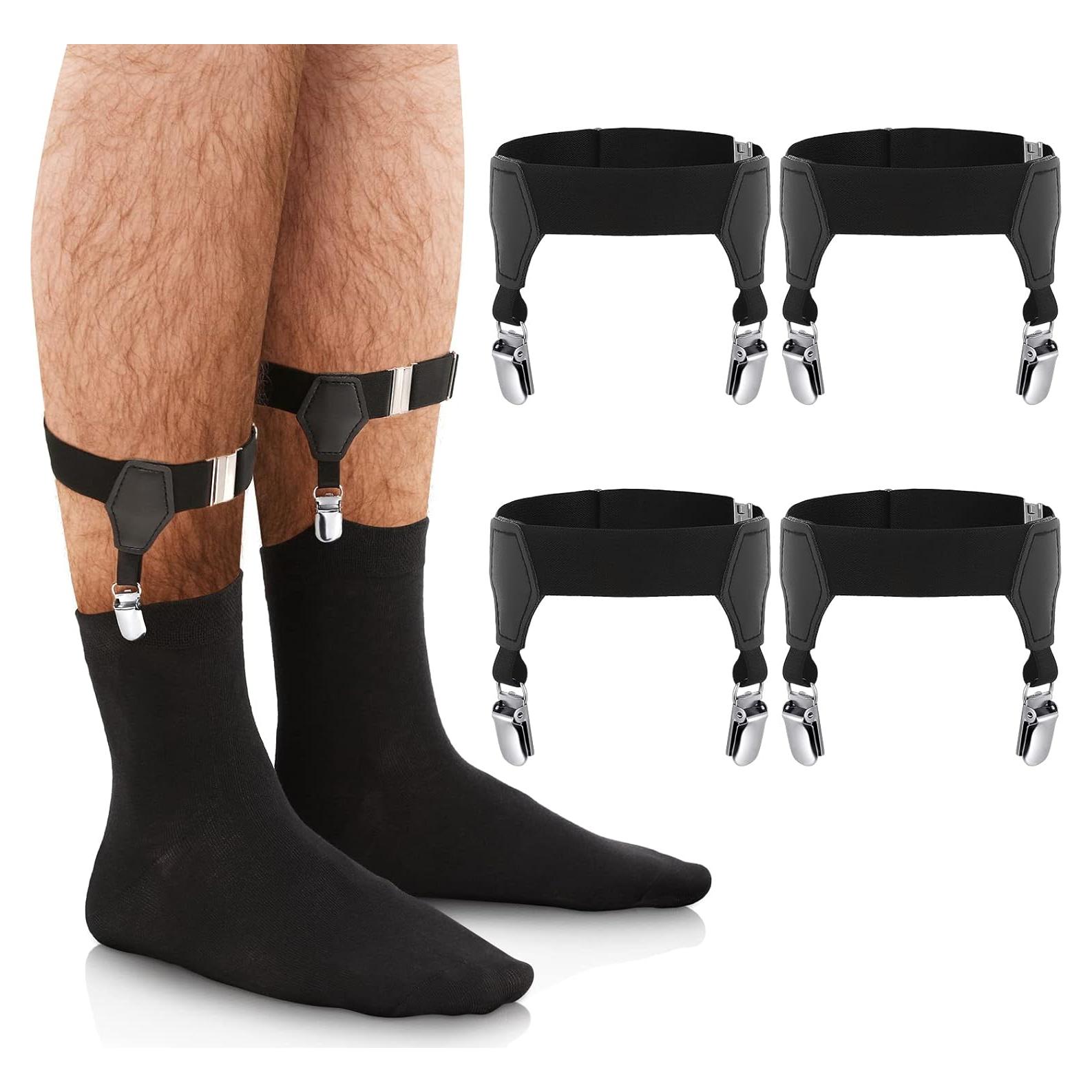 Suspensores de Calcetines para Hombres Eurzom 2 Pares Ajustables