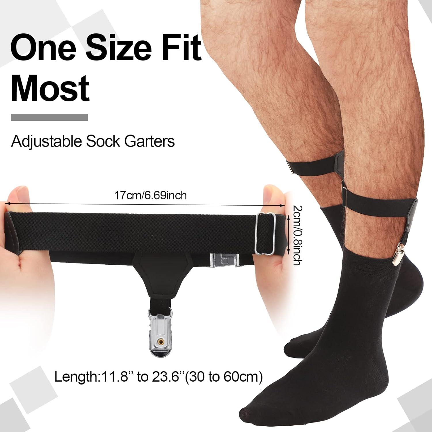 Suspensores de Calcetines para Hombres Eurzom 2 Pares Ajustables