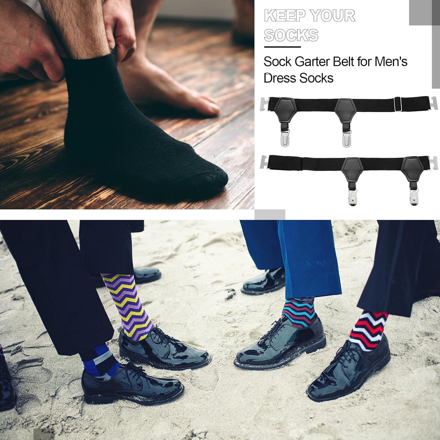 Suspensores de Calcetines para Hombres Eurzom 2 Pares Ajustables