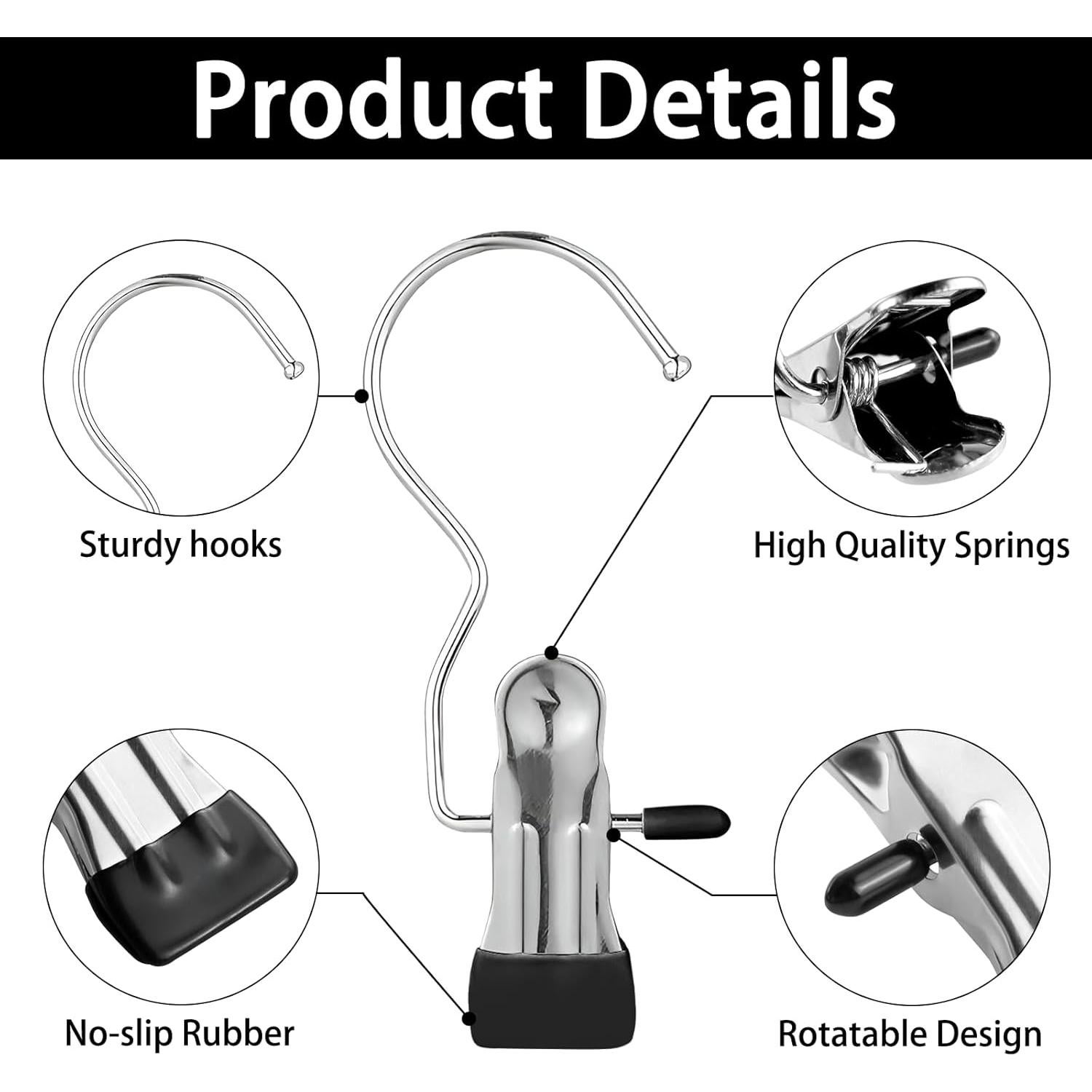 Ganchos para Ropa Portátiles JINGIHE 30 Pcs Acero Inoxidable