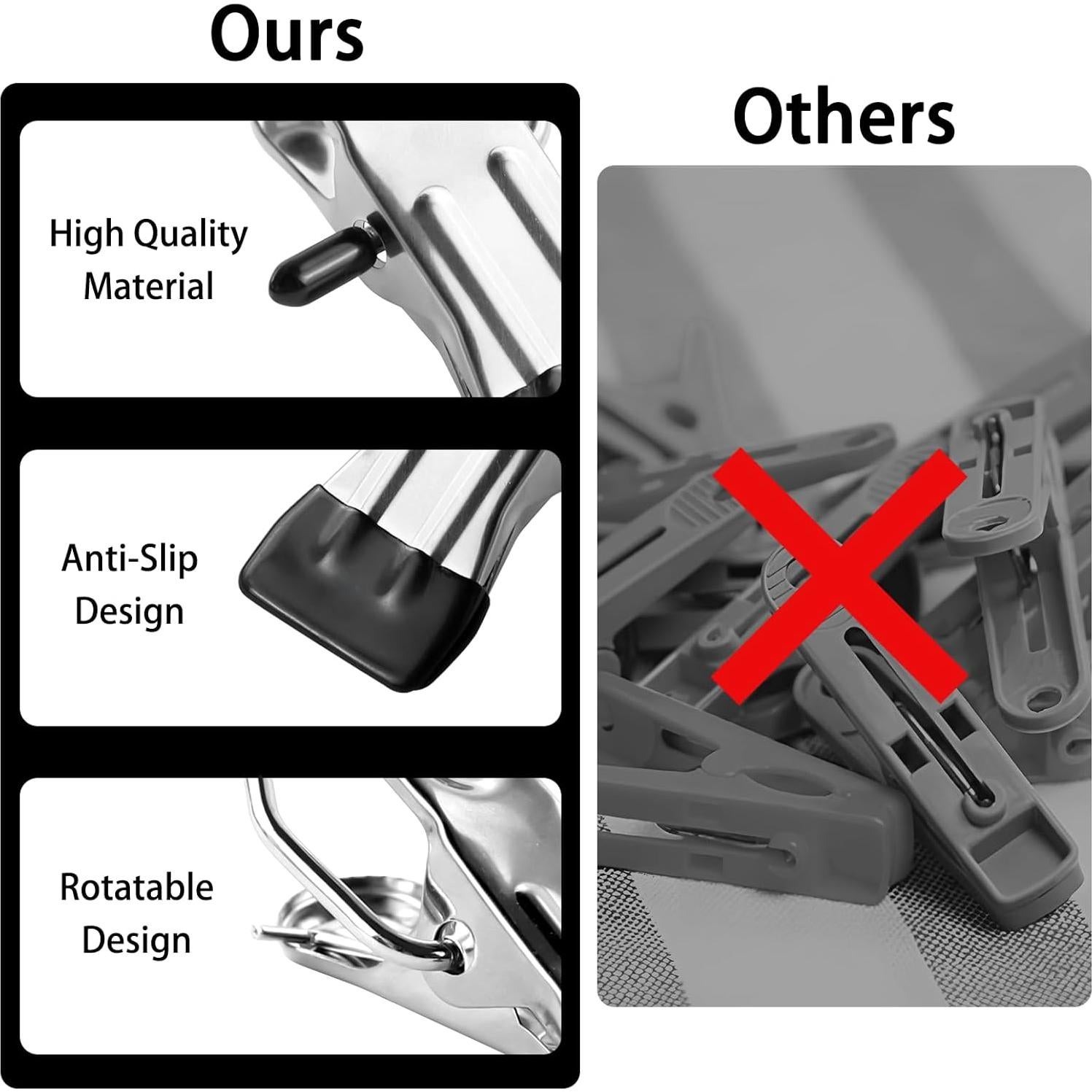 Ganchos para Ropa Portátiles JINGIHE 30 Pcs Acero Inoxidable