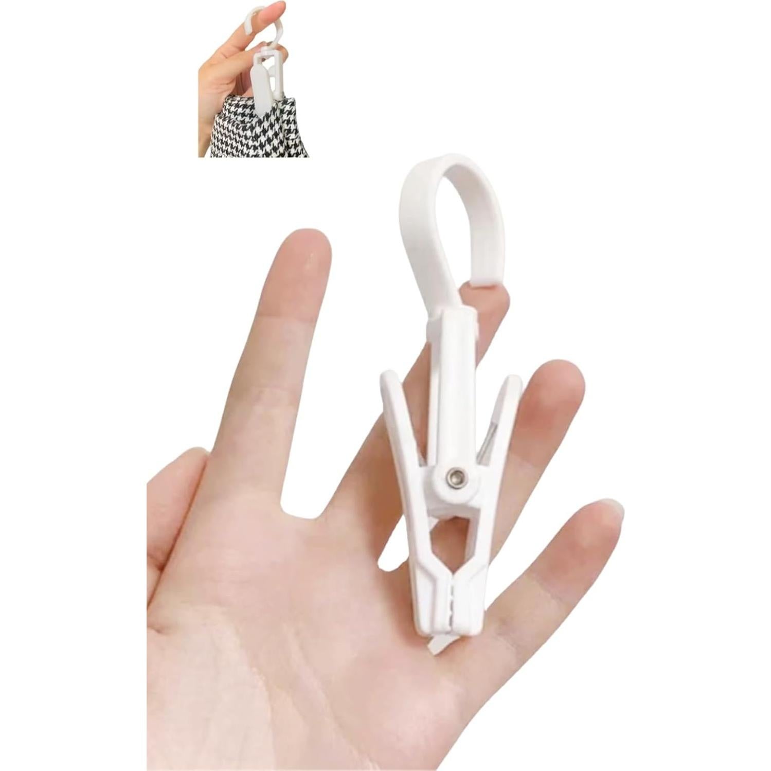 20 Clips Colgantes Blancos Genéricos 10.9 cm Super Fuertes