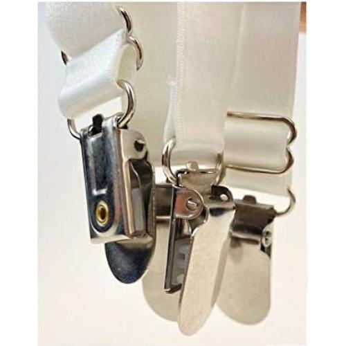 4 Clips Ajustables de Medias Doble Cara Metal ASTRAQLE Blanco