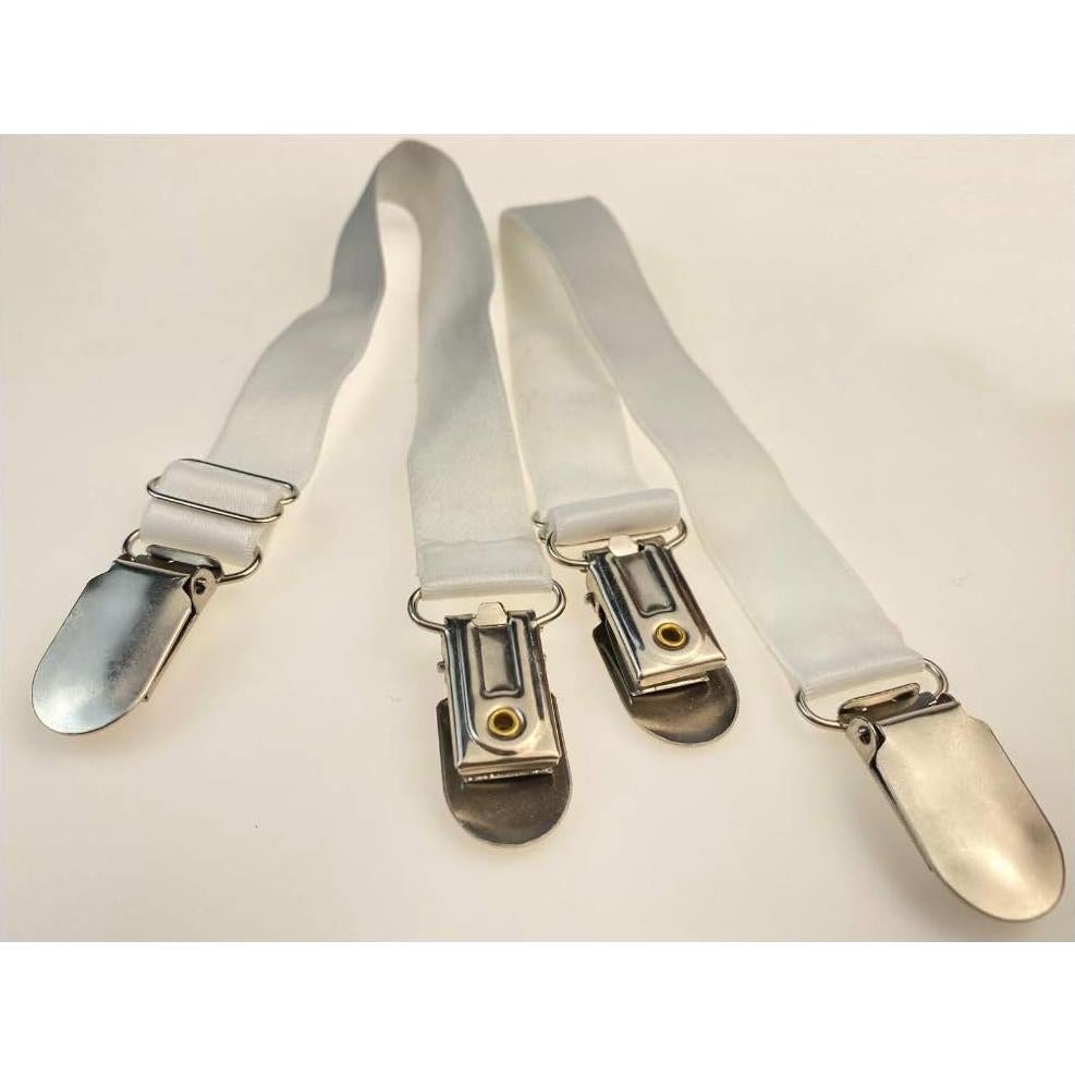 4 Clips Ajustables de Medias Doble Cara Metal ASTRAQLE Blanco