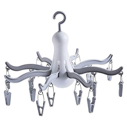 Perchero Plegable XIZHI con 16 Clips para Secar Ropa Gris