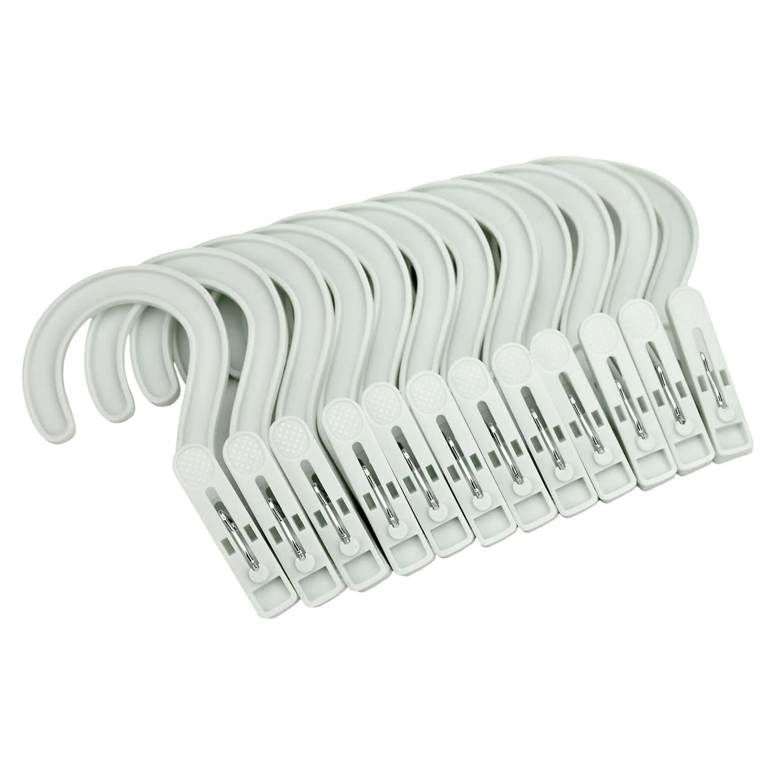 Ganchos de Lavandería Portátiles Mugtel - 12 Piezas Blancos