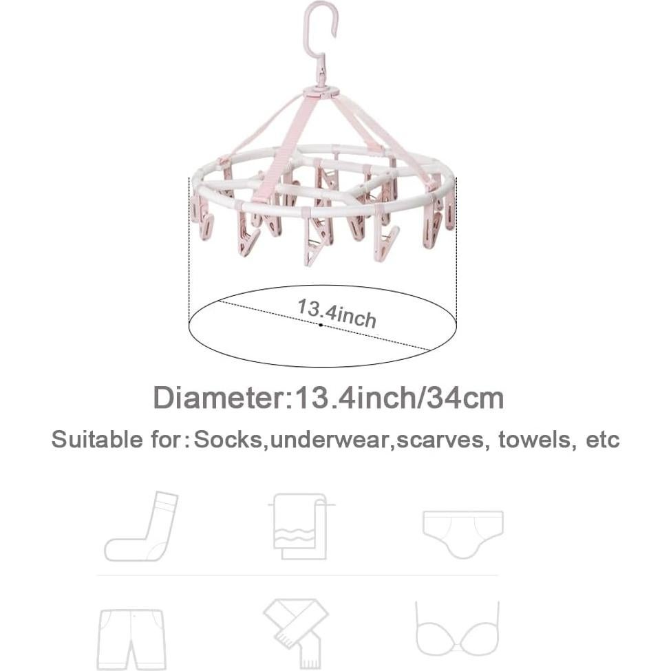 Perchero Plegable Foshine para Secar Ropa con 20 Clips Antideslizantes