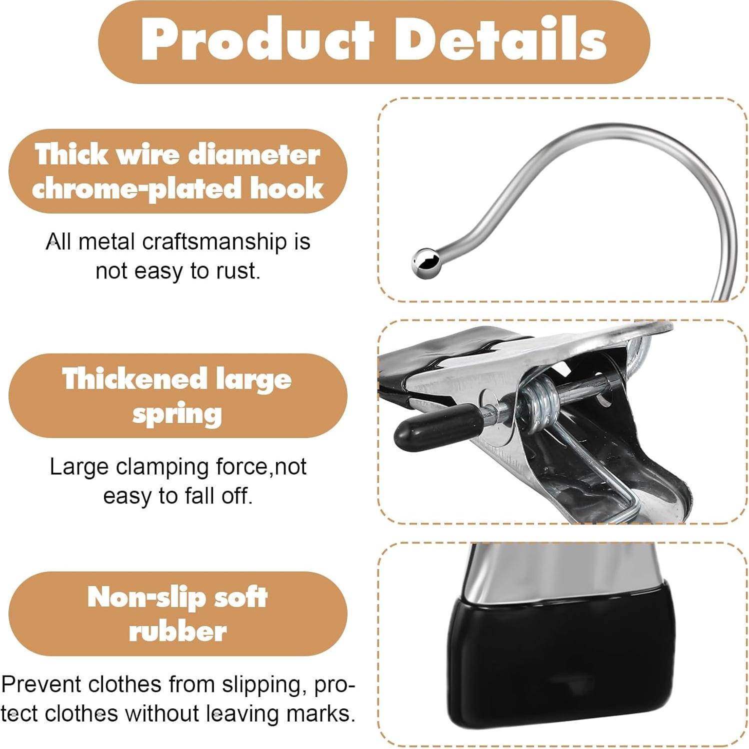 100 Clips para Colgar Ropa Dimeho de Acero Inoxidable