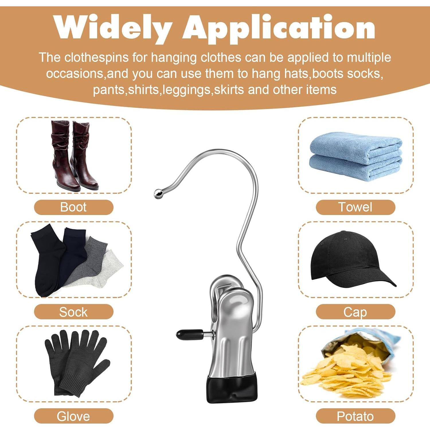 100 Clips para Colgar Ropa Dimeho de Acero Inoxidable