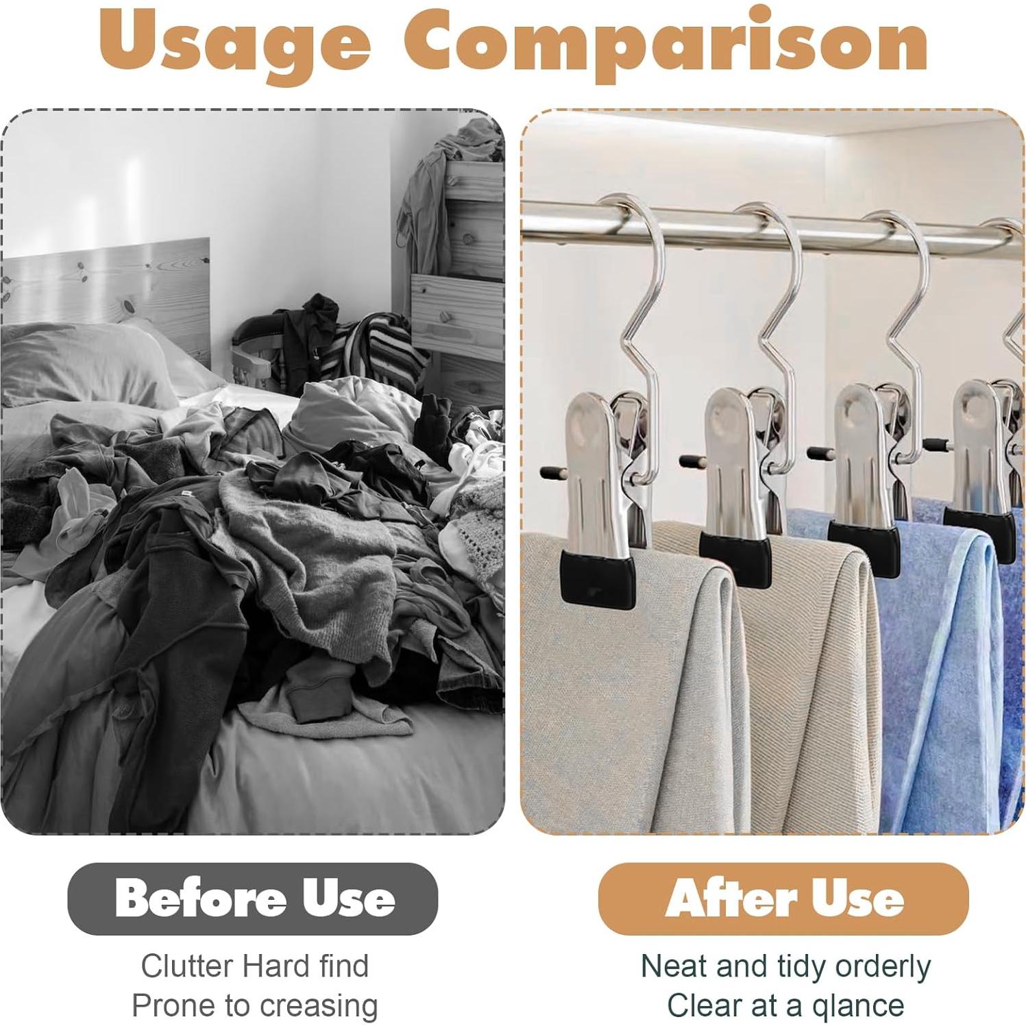 100 Clips para Colgar Ropa Dimeho de Acero Inoxidable