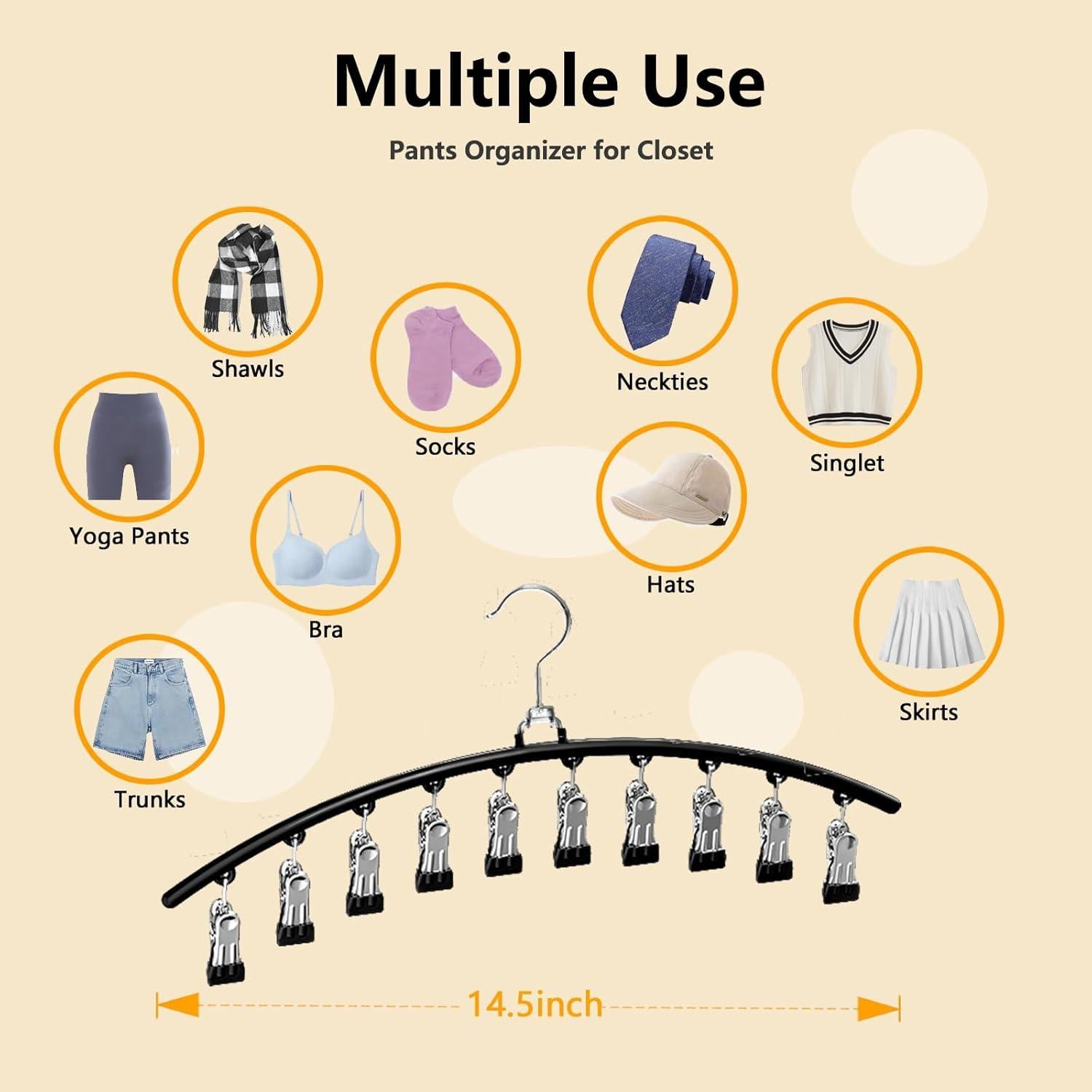 Organizadores de Leggings Hiotacio - 2 Perchas con Clips