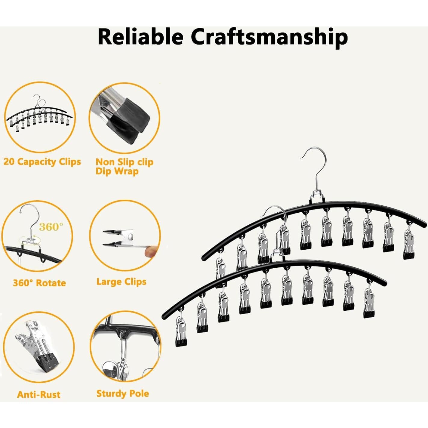 Organizadores de Leggings Hiotacio - 2 Perchas con Clips