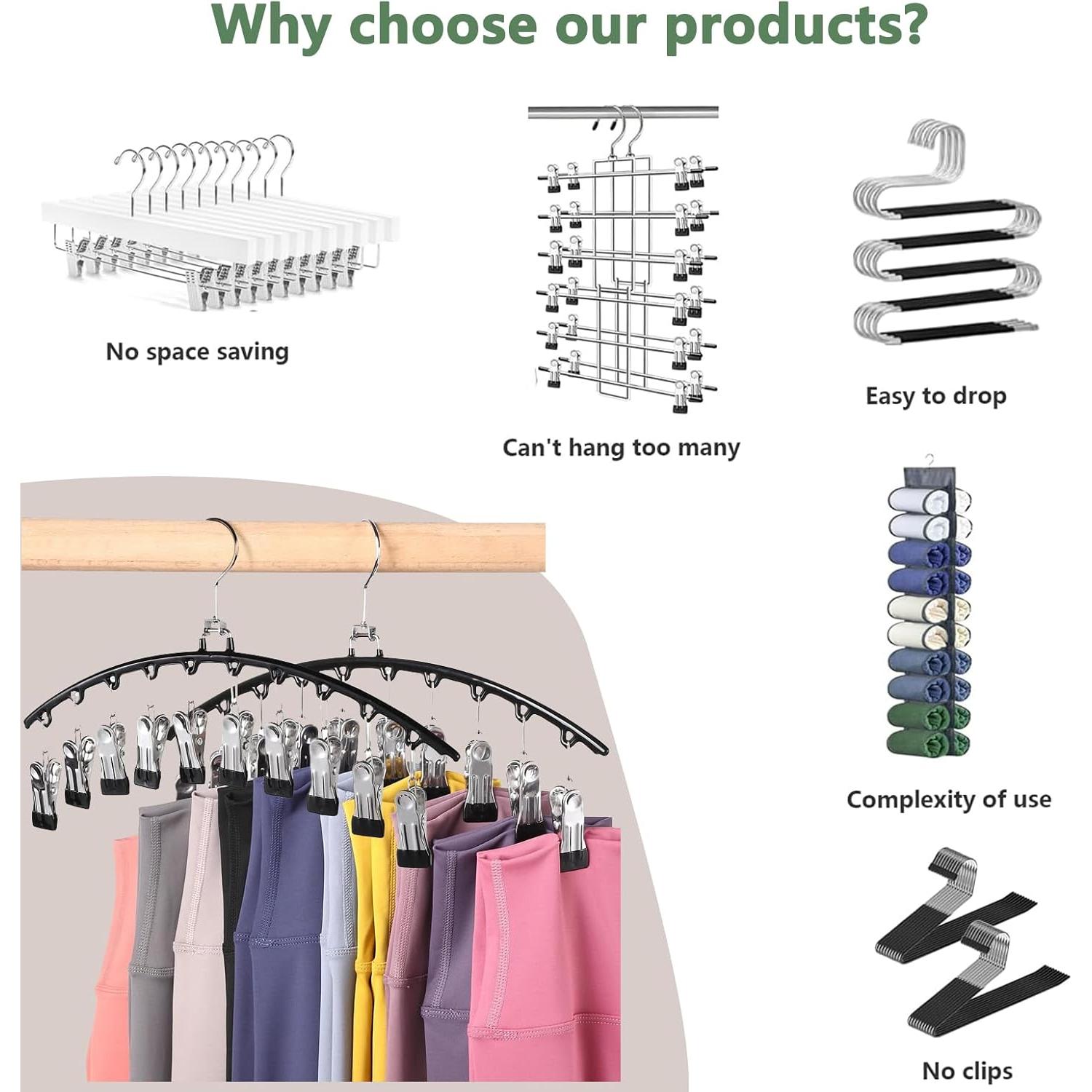 Organizadores de Leggings Hiotacio - 2 Perchas con Clips