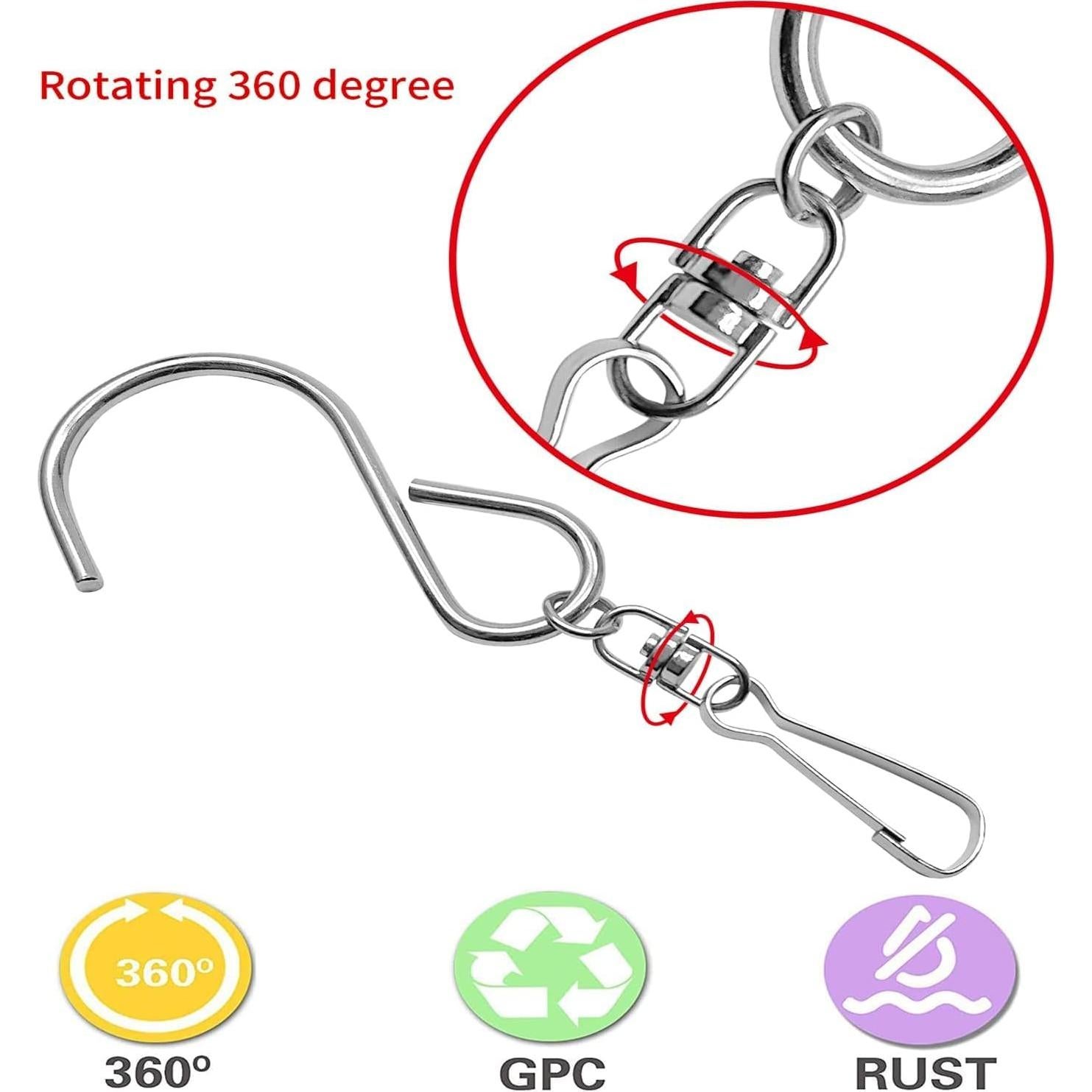 Ganchos Colgantes Giratorios 24 Pcs MFDSJ Acero Inoxidable 360°