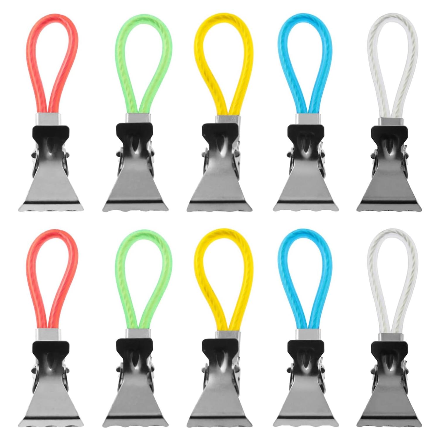 20 Clips de Toalla de Metal Yyangz Multicolor para Baño