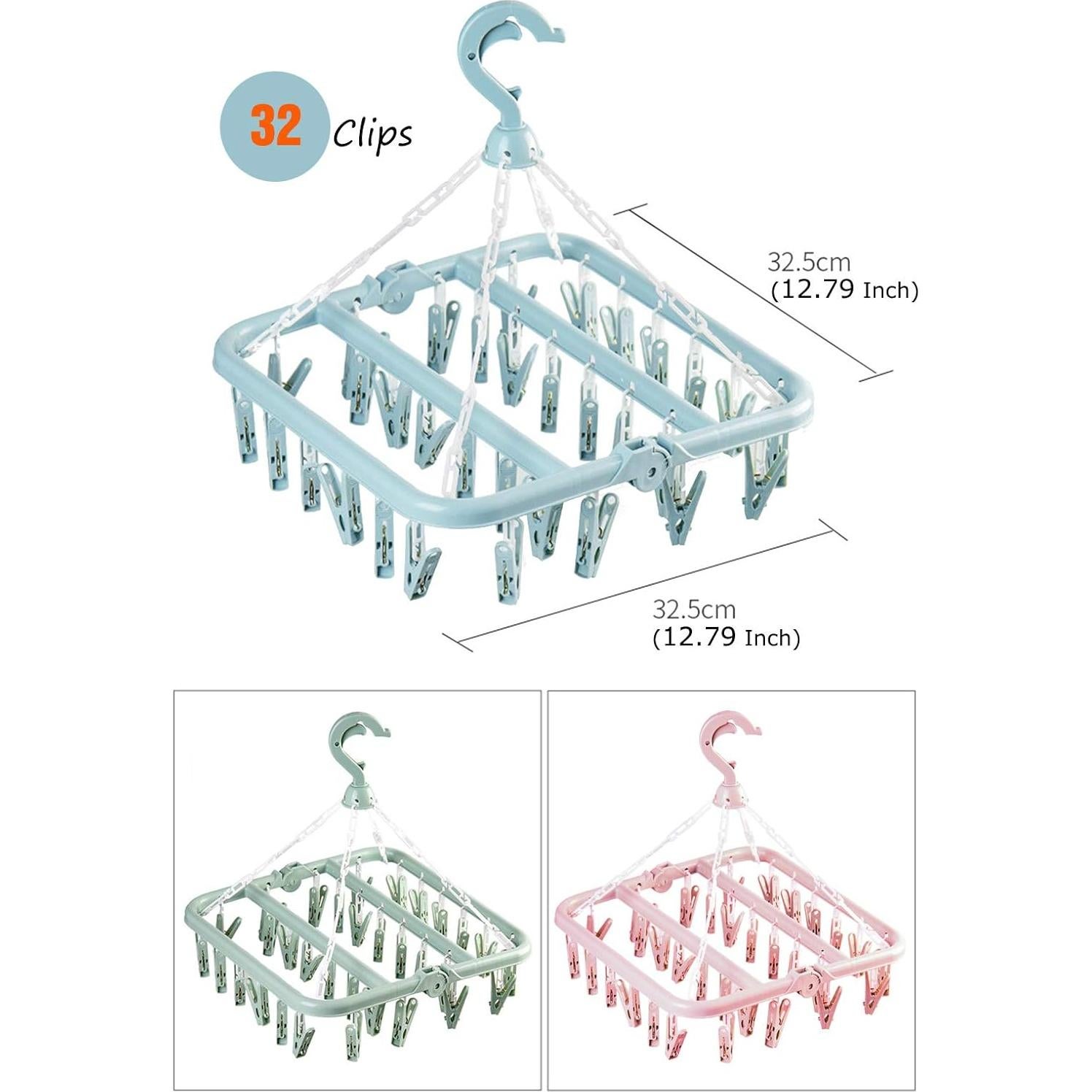 Perchas Plegables Fanghome con 32 Clips para Secar Ropa