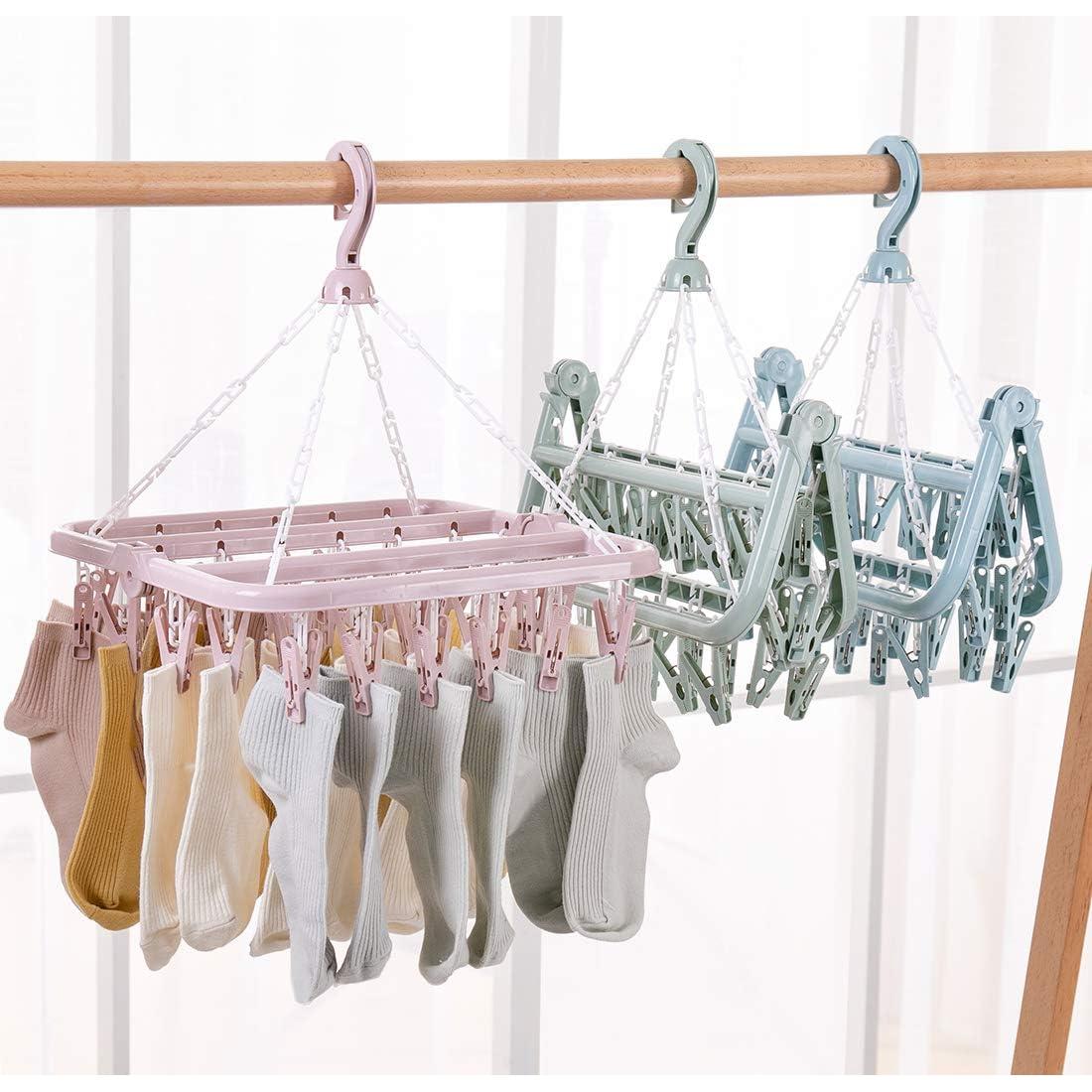 Perchas Plegables Fanghome con 32 Clips para Secar Ropa