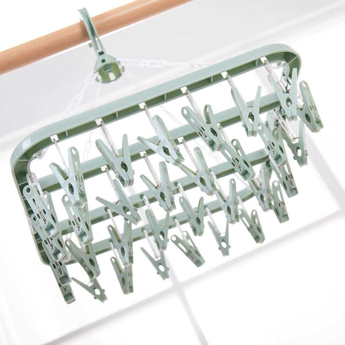 Perchas Plegables Fanghome con 32 Clips para Secar Ropa