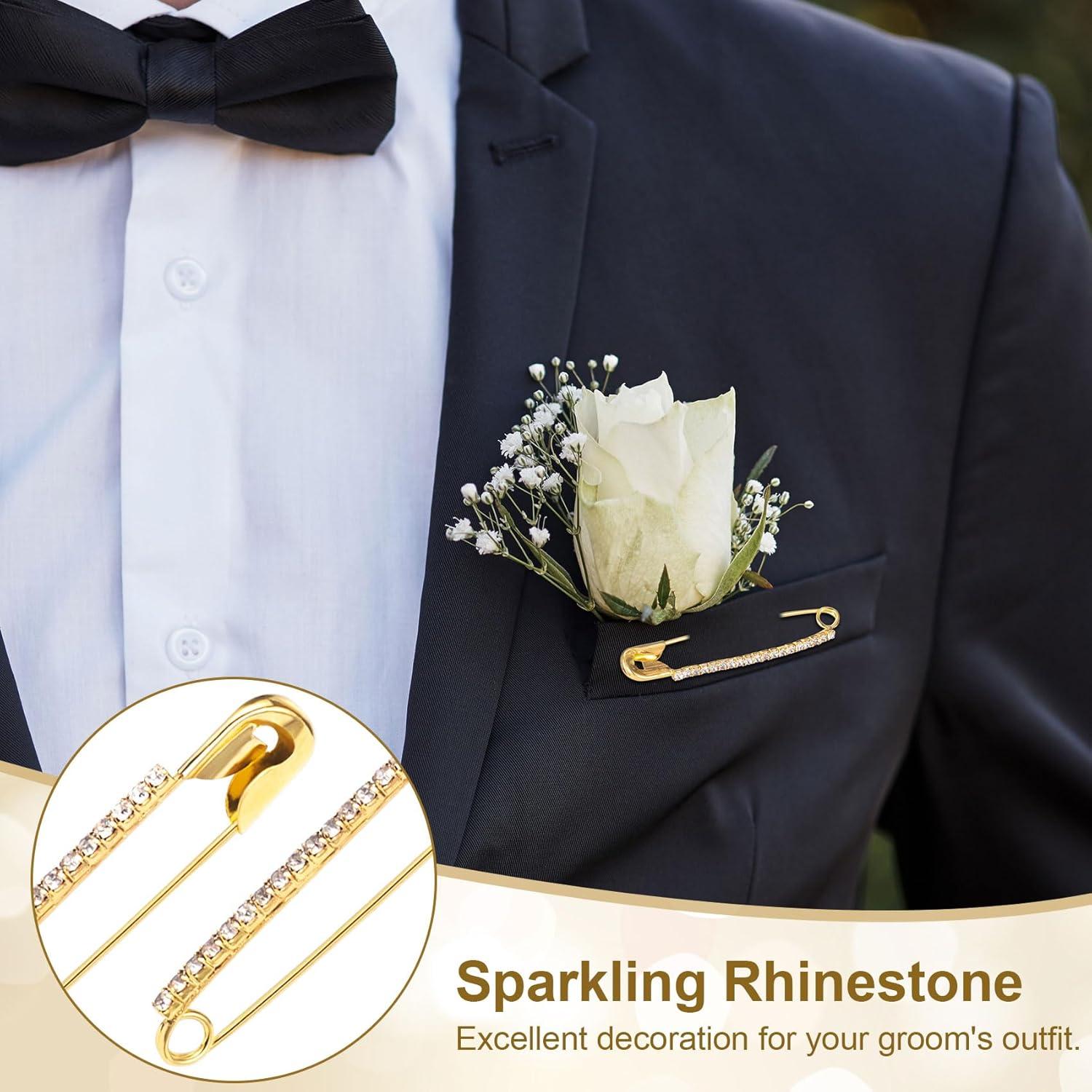 10 Alfileres de Seguridad con Rhinestones Dorados - SmallCat