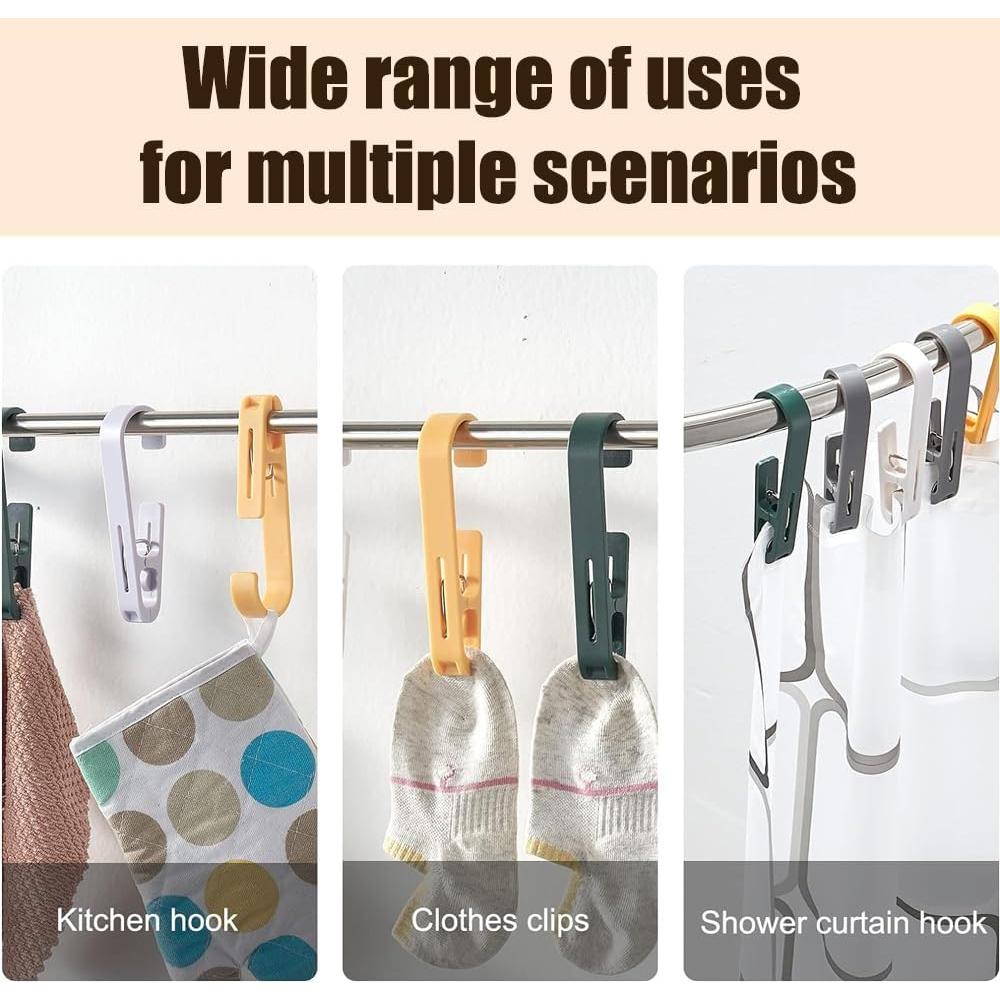 6 Ganchos de Lavandería con Clips Defrko - Organizador Negro