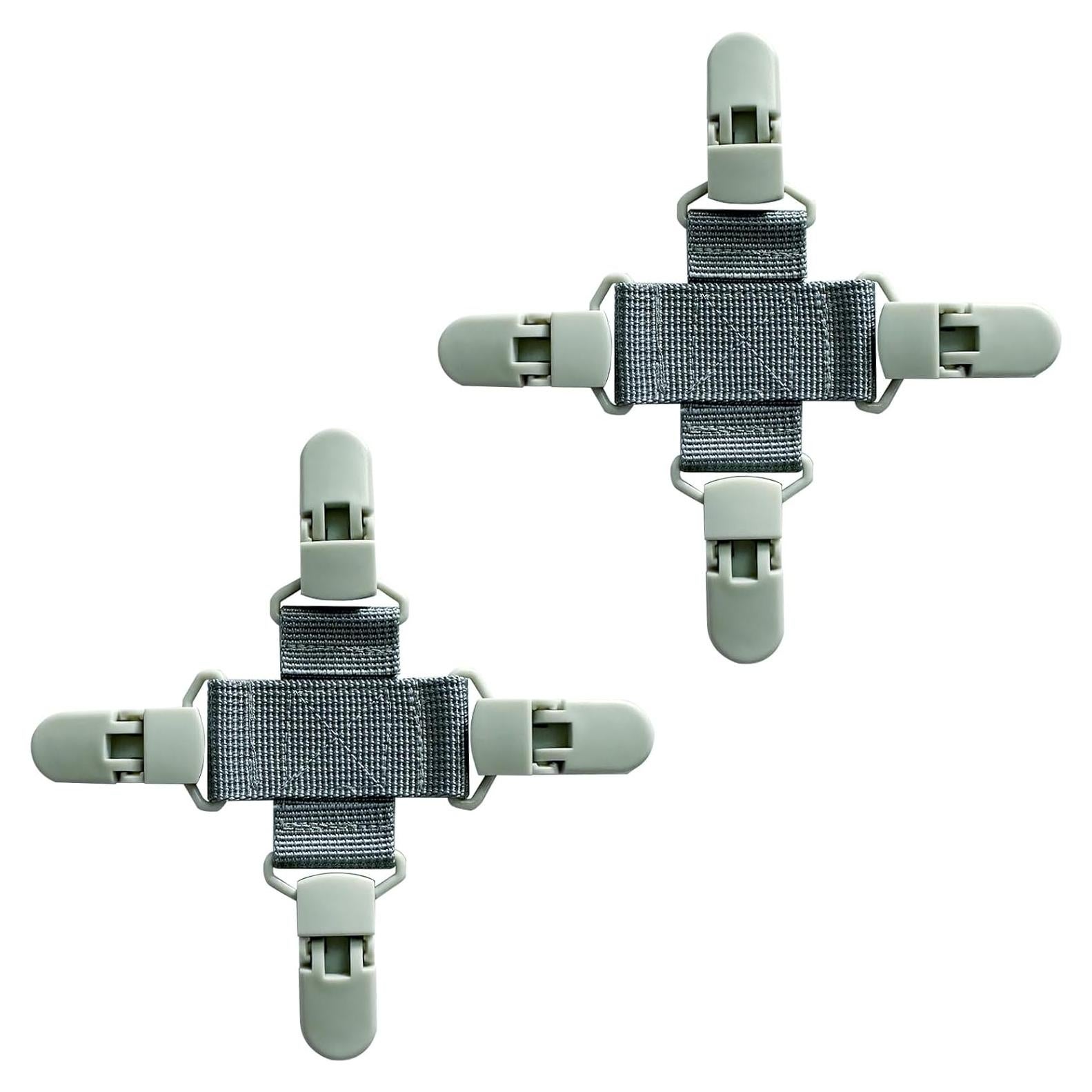 Paquete de 2 Clips Sujetadores de Sábanas Josuyofo Gris