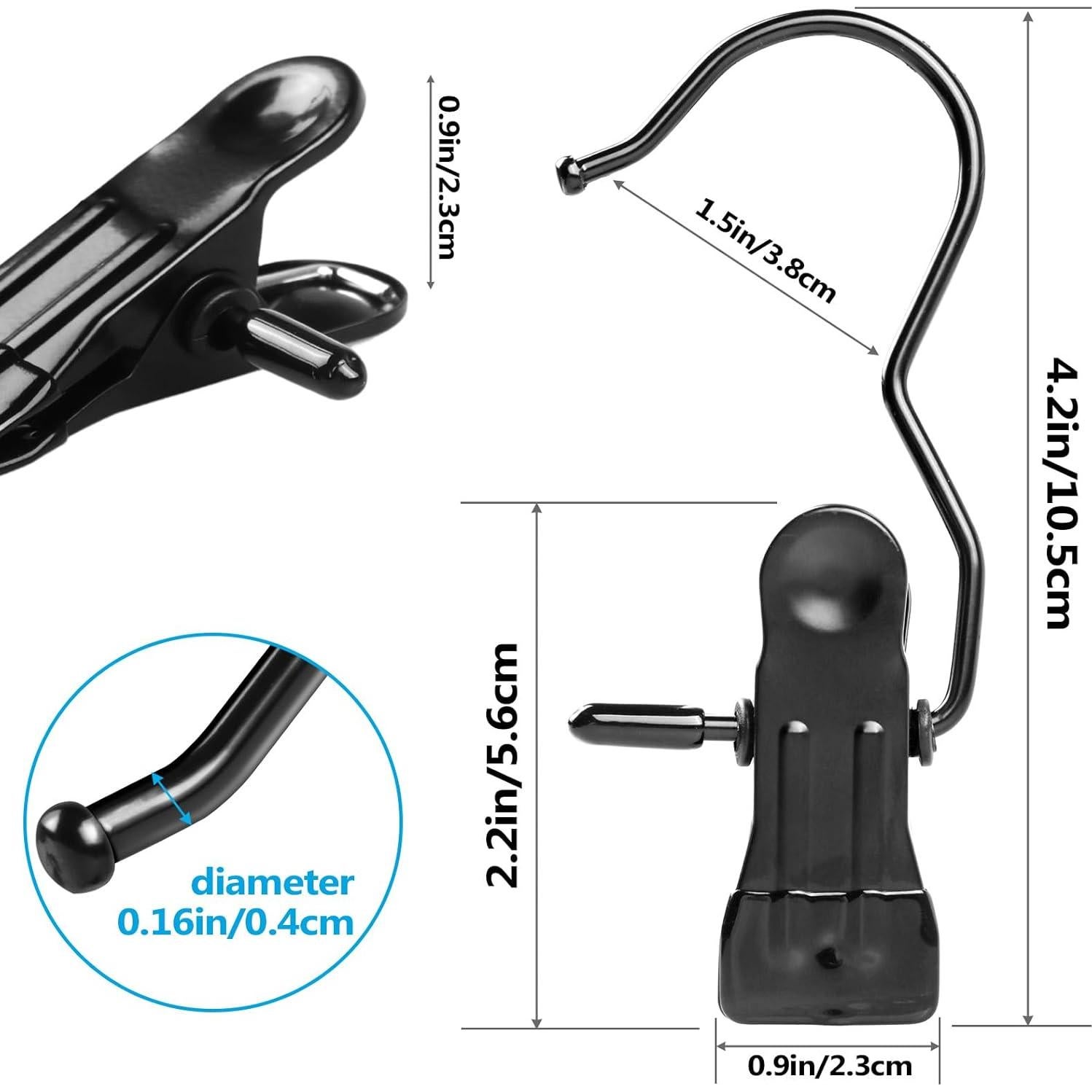 Ganchos para Botas KEYBOO 16 Piezas Antideslizantes Negro Mate