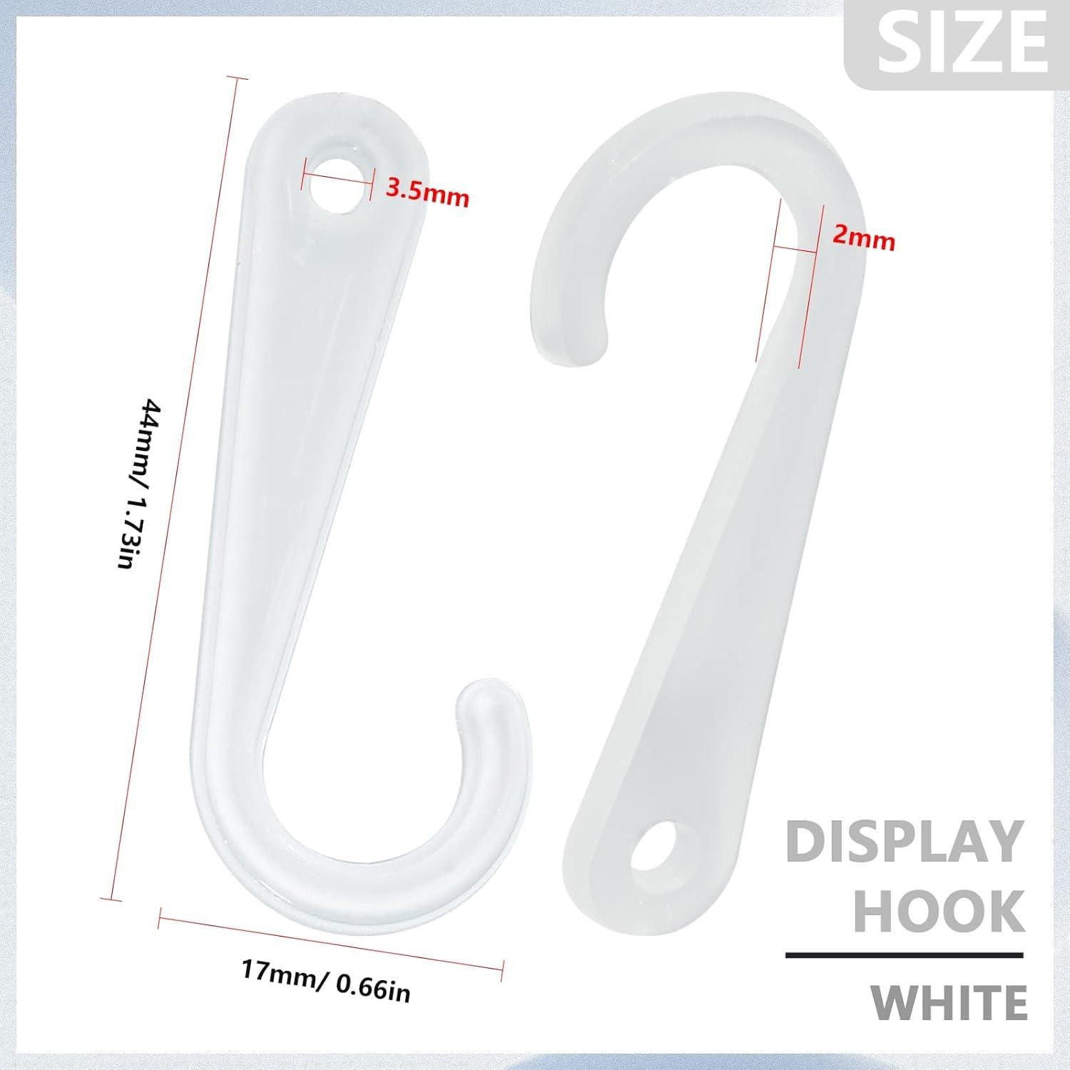 500 Ganchos en J Transparentes Renashed para Exhibición de Ropa