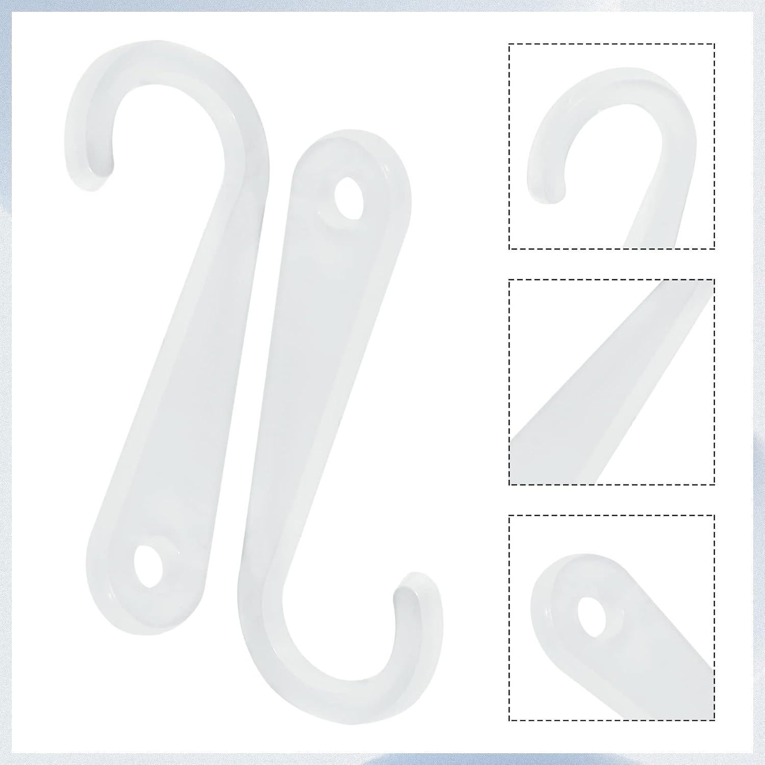 500 Ganchos en J Transparentes Renashed para Exhibición de Ropa