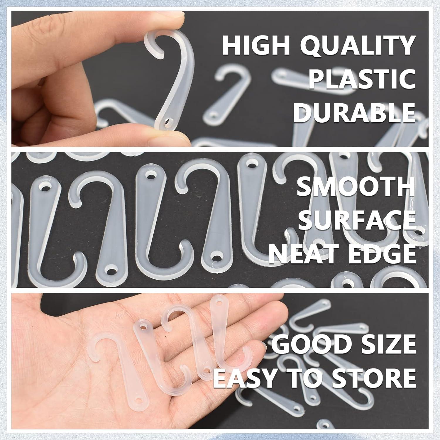 500 Ganchos en J Transparentes Renashed para Exhibición de Ropa