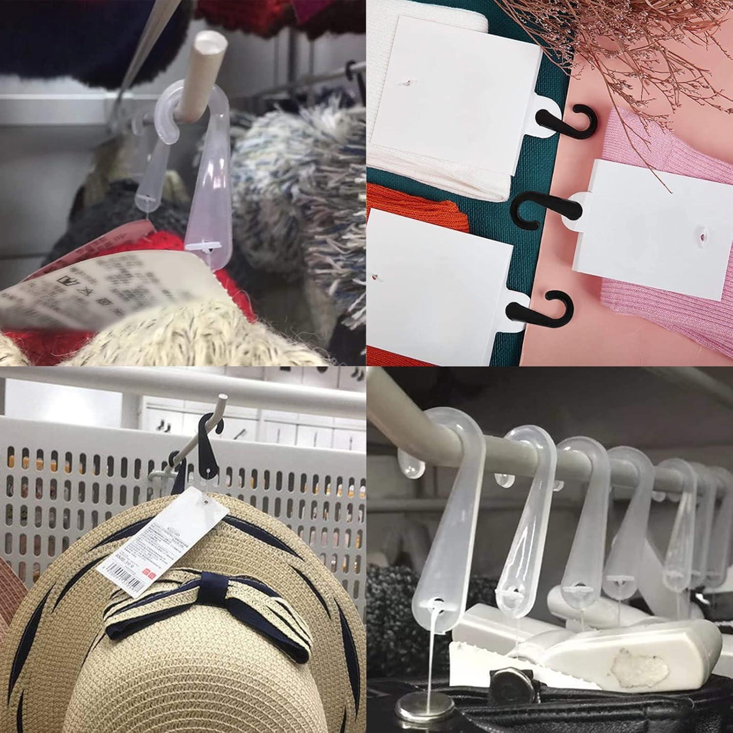 500 Ganchos en J Transparentes Renashed para Exhibición de Ropa