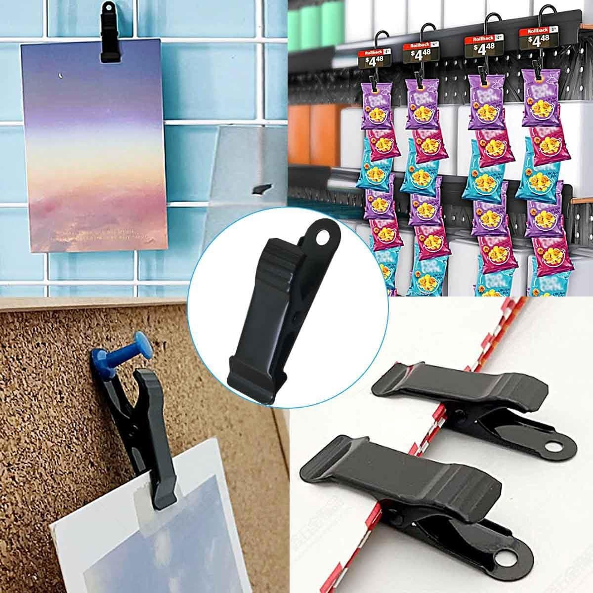 25 Clips de Cocodrilo de Metal Negro 40x13mm Multifuncionales