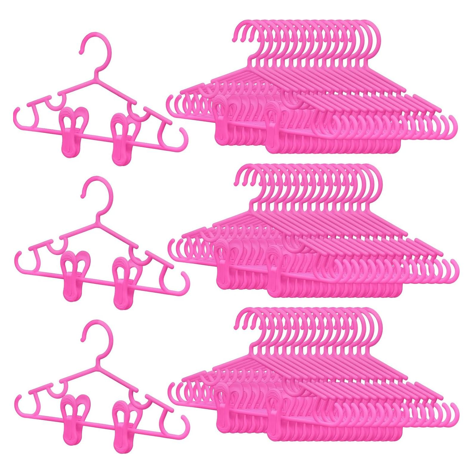 Perchas para Bebés Hsei con Clips - 120 Piezas Rosa